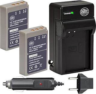 BM Premium 2 BLS-50, PS-BLS5 Batteries and Charger for Olympus OM-5, OM-D E-M5 III, E-M10, E-M10 III, E-M10 IV, EPL7, E-PL8, E-PL9, E-PL10, Stylus 1 Cameras