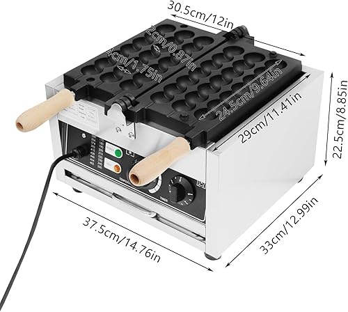 Miniatura 2 de Máquina comercial de 42 piezas para hacer gofres de bolas de dona, máquina antiadherente para panadería, huevos y perritos calientes, 1500 W para