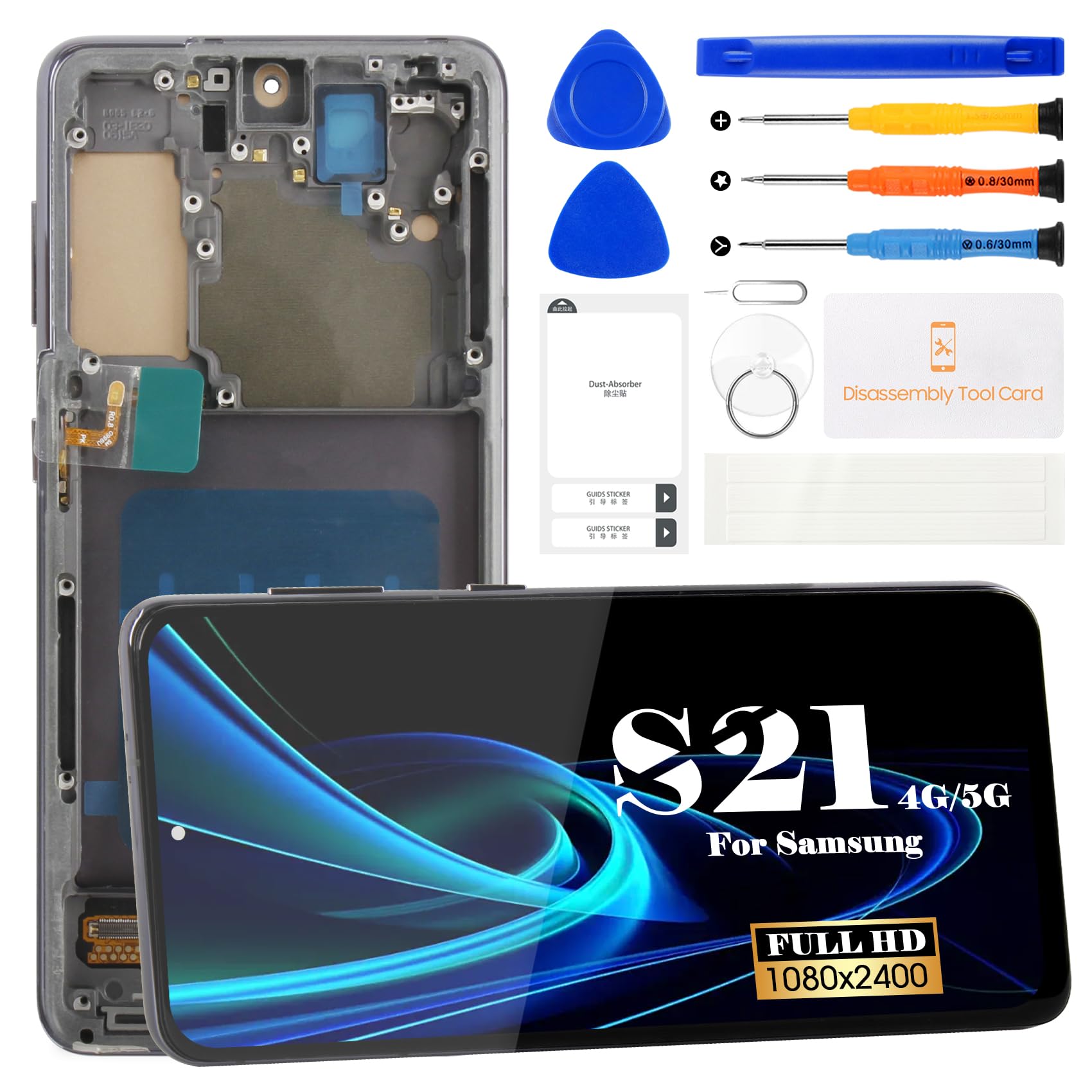 For Samsung Galaxy S21 5G SM-G991B 6.12 Inch TFT LCD Screen Digitizer Full Assembly With Frame, Not Supporting Fingerprint Identification (Silver - View #8