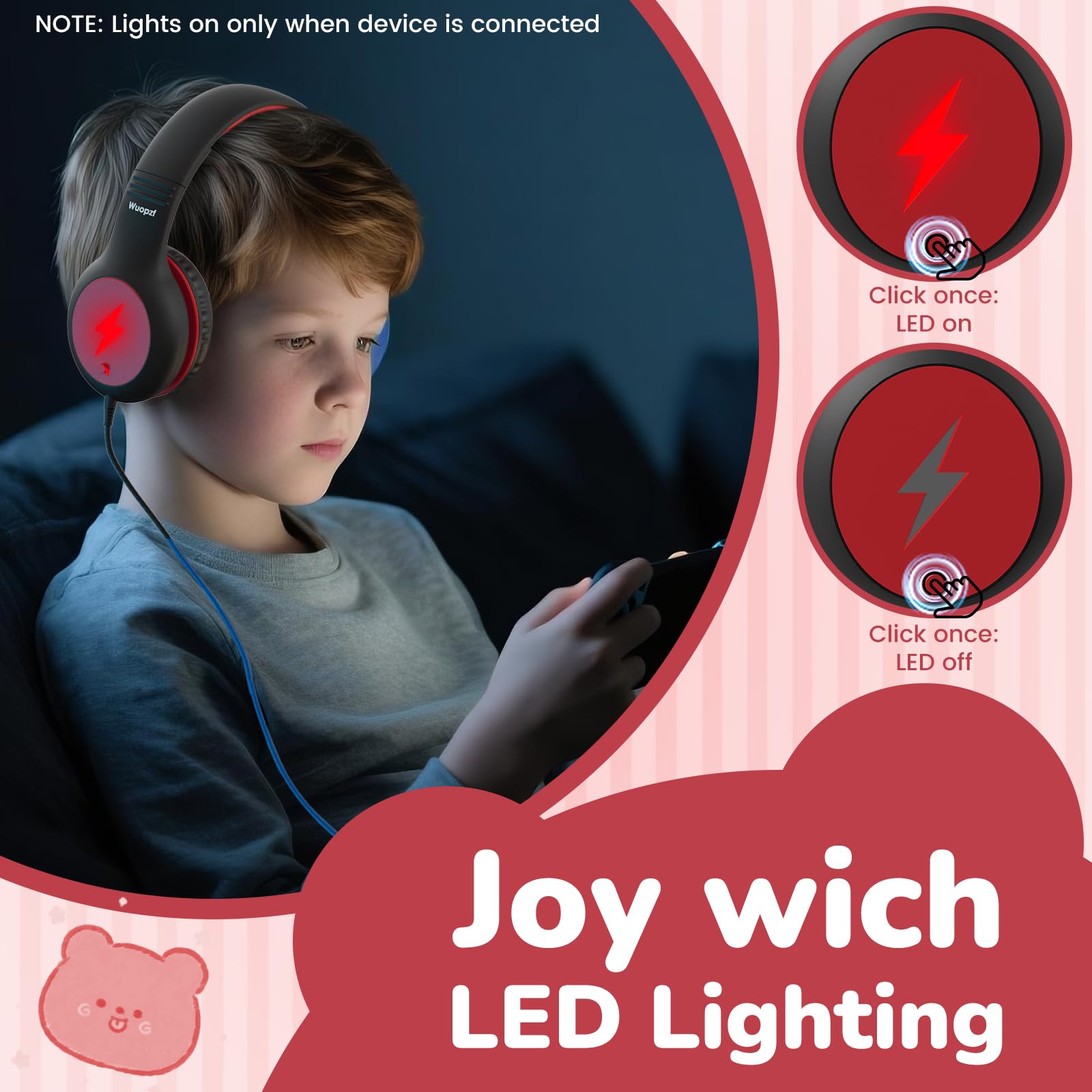 Kinder USB C Kopfhörer für Schule, sicheres Hören, kabelgebundene Over-Ear-Kopfhörer
