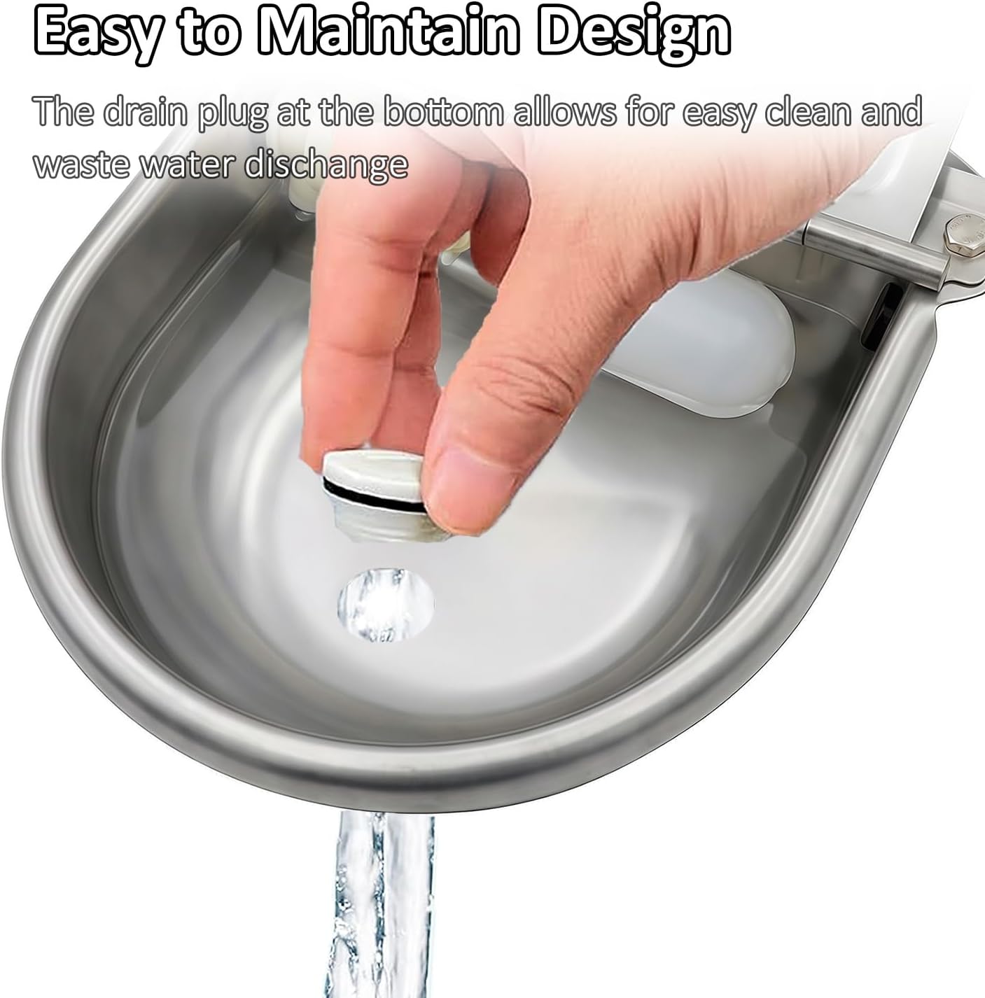 Automatic Water Dispenser for Dogs and Cats - Stainless Steel Dog Water Bowl Dispenser Outdoor Large Pets Waterer Feeder for Poultry and Livestock