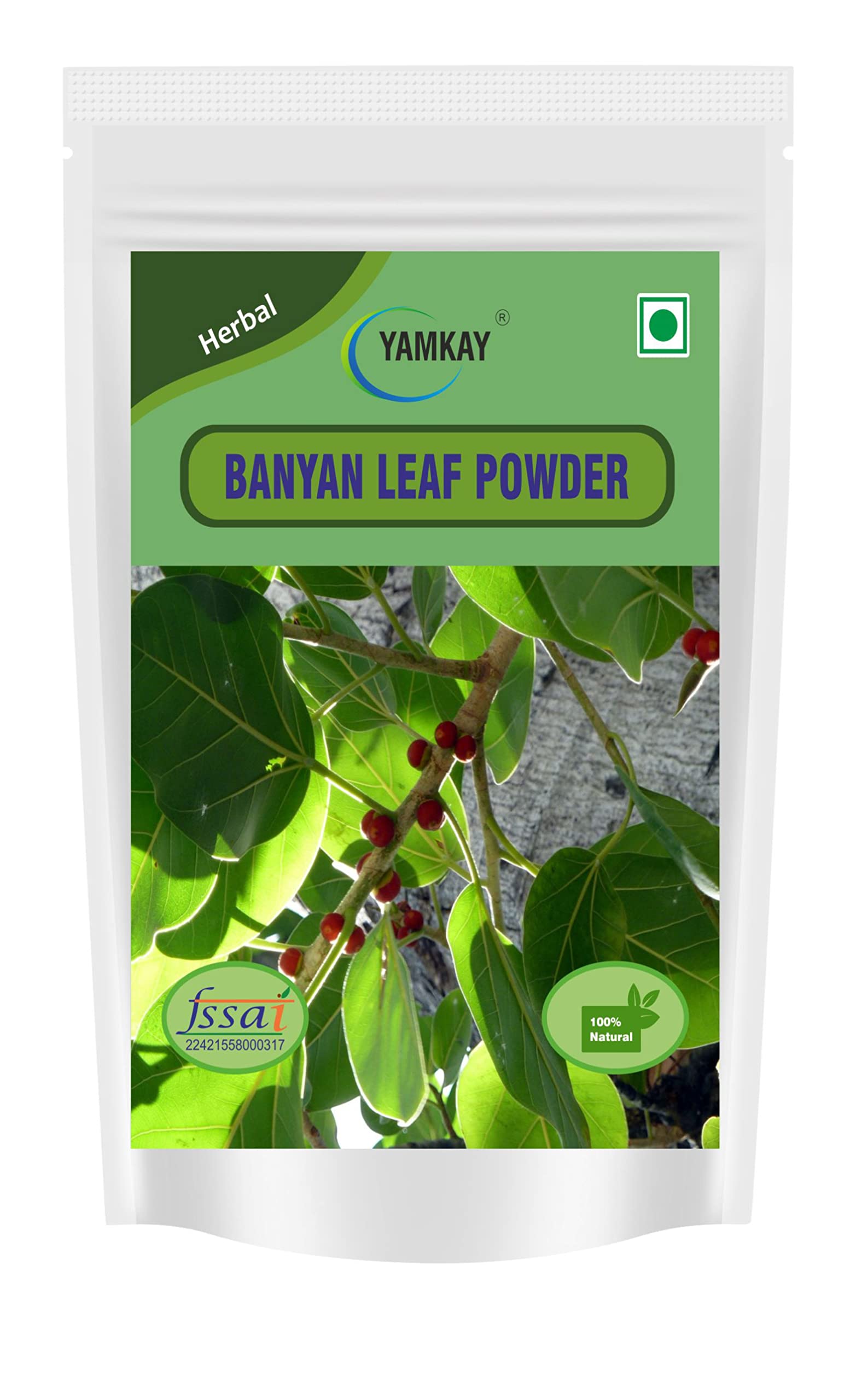 Yamkay Banyan Leaf Bargad Leaves Aalam ilai powder Aalam Ilai Marri Chettu Tree Bargad Ka Ped Dodda Alada Mara Peraal Vat Vriksha Powder 100 gram