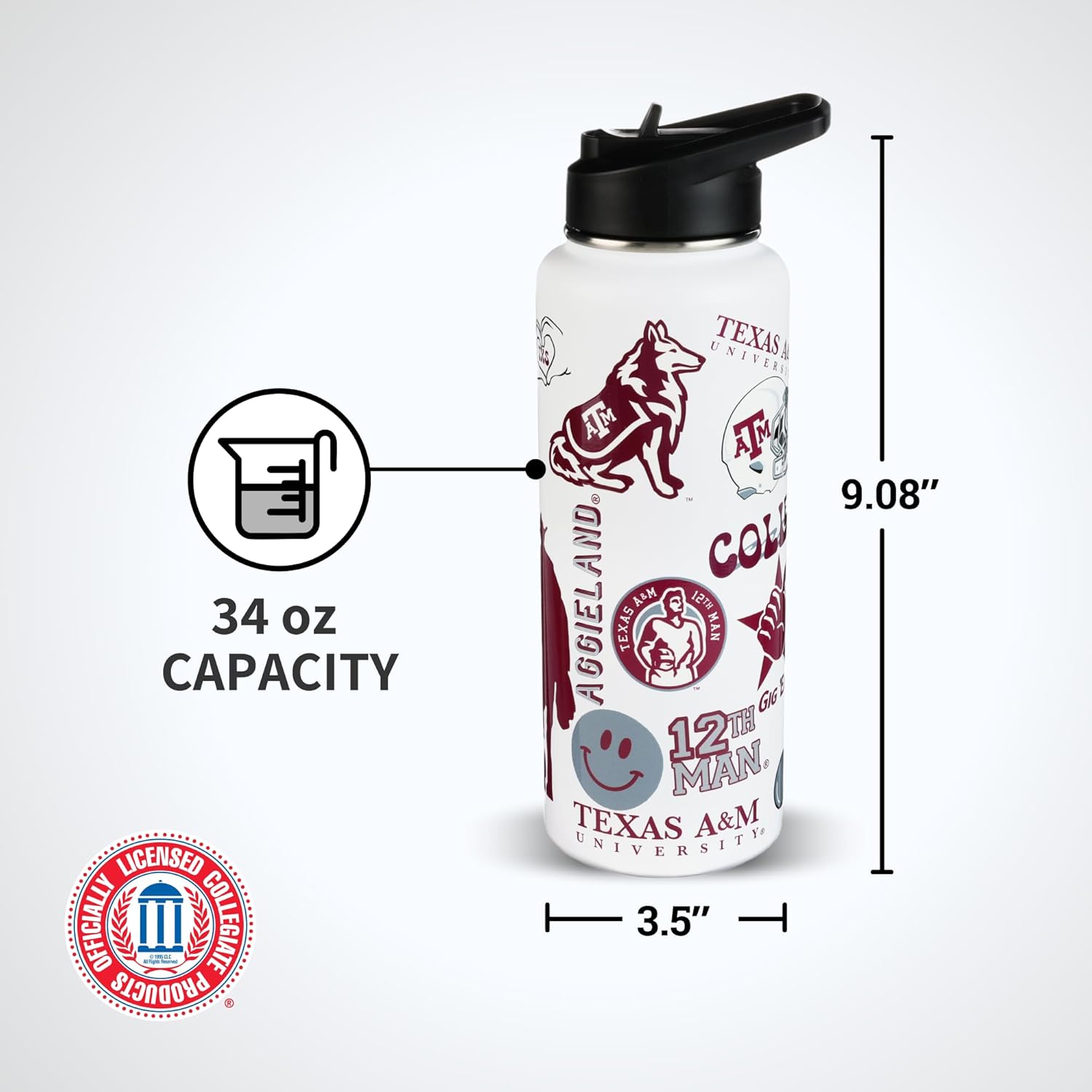 The Memory Company | Licensed NCAA 34oz Team Spirit Water Bottle - Image 5