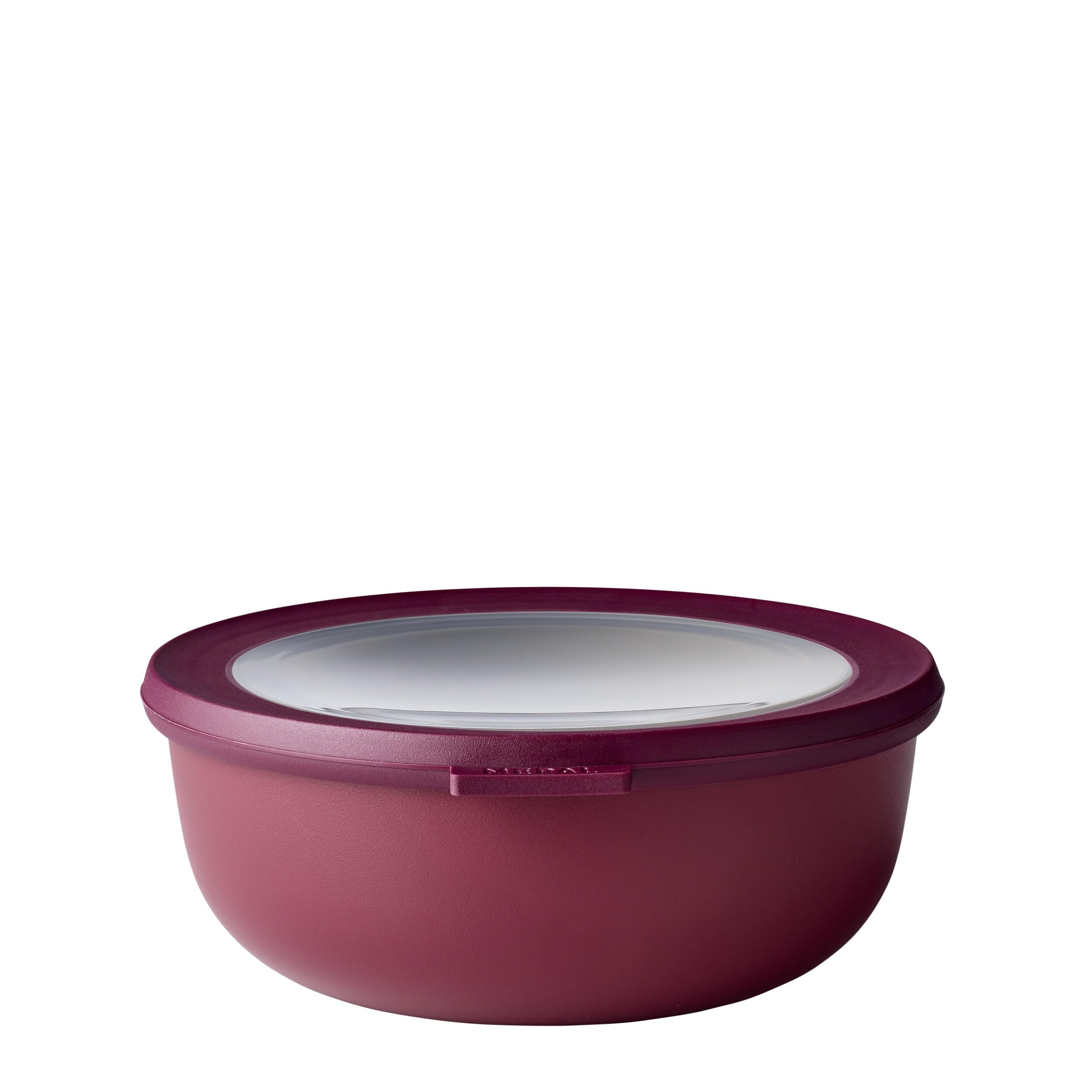 Mepal - Cirqula çok amaçlı kase yuvarlak Nordic berry – 1250 ml – Stok kutusu, buzdolabı kutusu, derin dondurucu, mikrodalga fırın tabak ve kapaklı servis kasesi olarak kullanılabilir