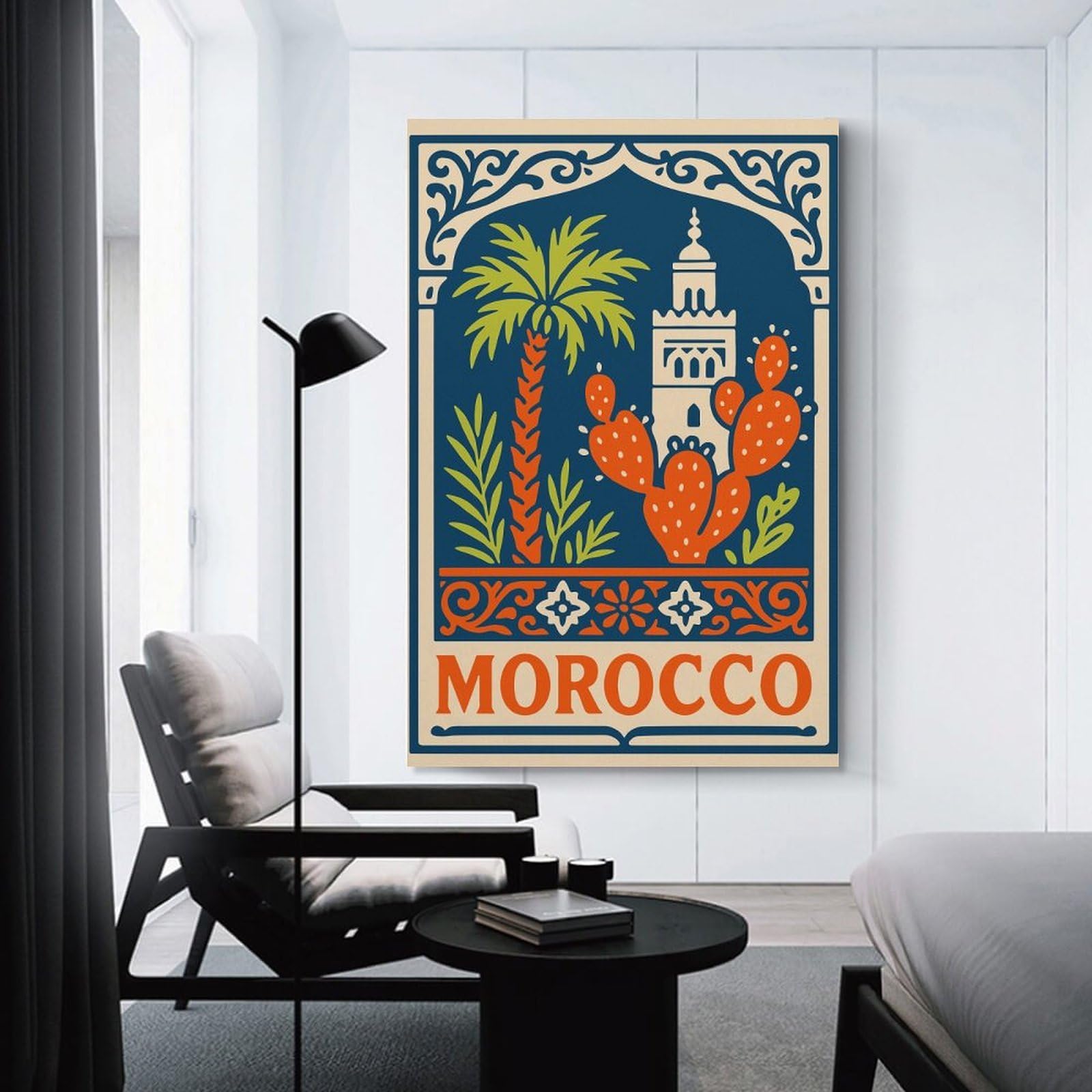 Junmoney Room Decor Wall Art Morocco Travel (4), 24x36inch(60x90cm), for Flats, Guest Rooms Or Compact Rooms, Wall Decor with Flexible Room Appeal
