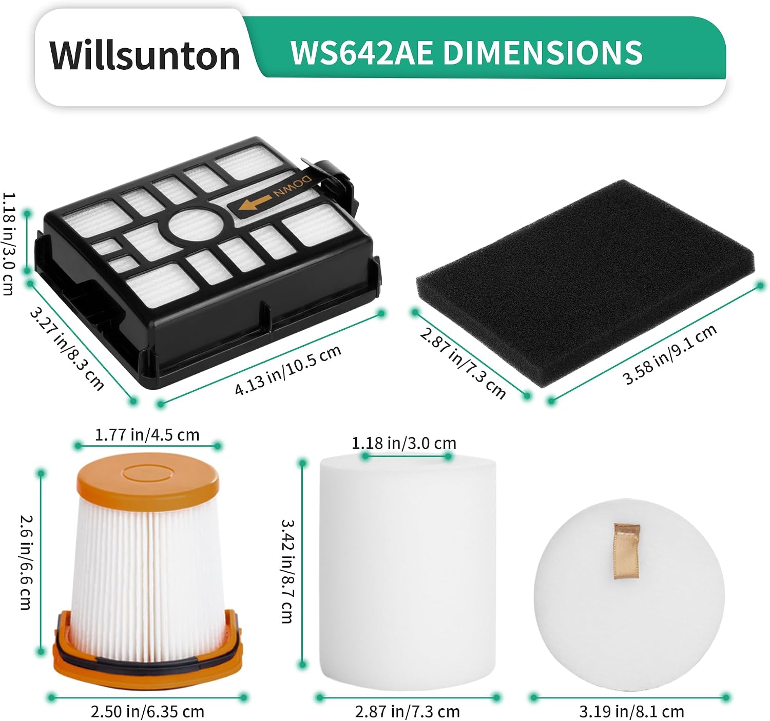 WS642AE Filters Replacement for Shark Wandvac System Cordless Stick Vacuum image 3