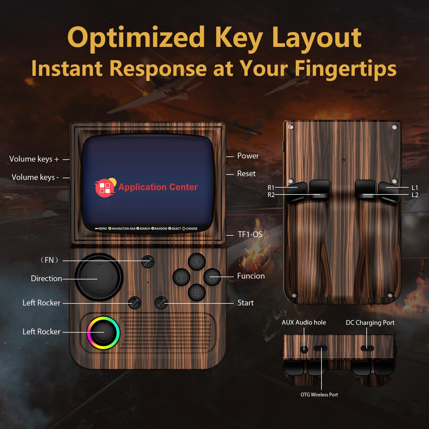 R36T Retro Gaming Console, 3.5'' IPS Screen, Open Source System Support WI-FI Download Multiple Emulator, WiFi Networked Fighting, Portable Gaming Player for Travel with Portable Case(Coffee Brown) - Image 9