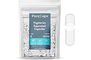 Capsilon: 1,000 Empty Pullulan Pills, Size 0 – Capsule Machine Compatible