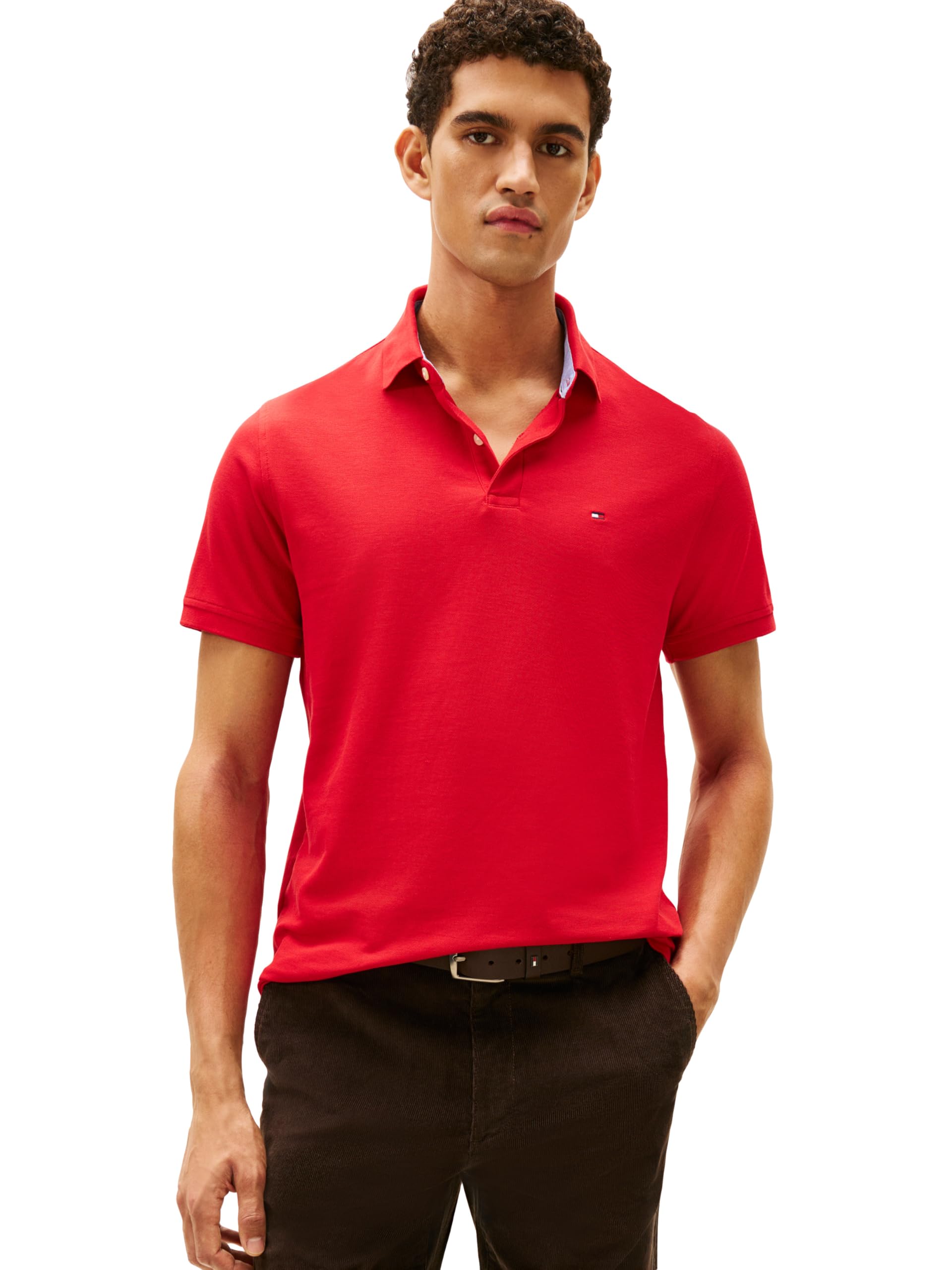 Men's Short Sleeve Moisture Wicking Stretch Polo Shirt With Quick Dry + Uv Protection