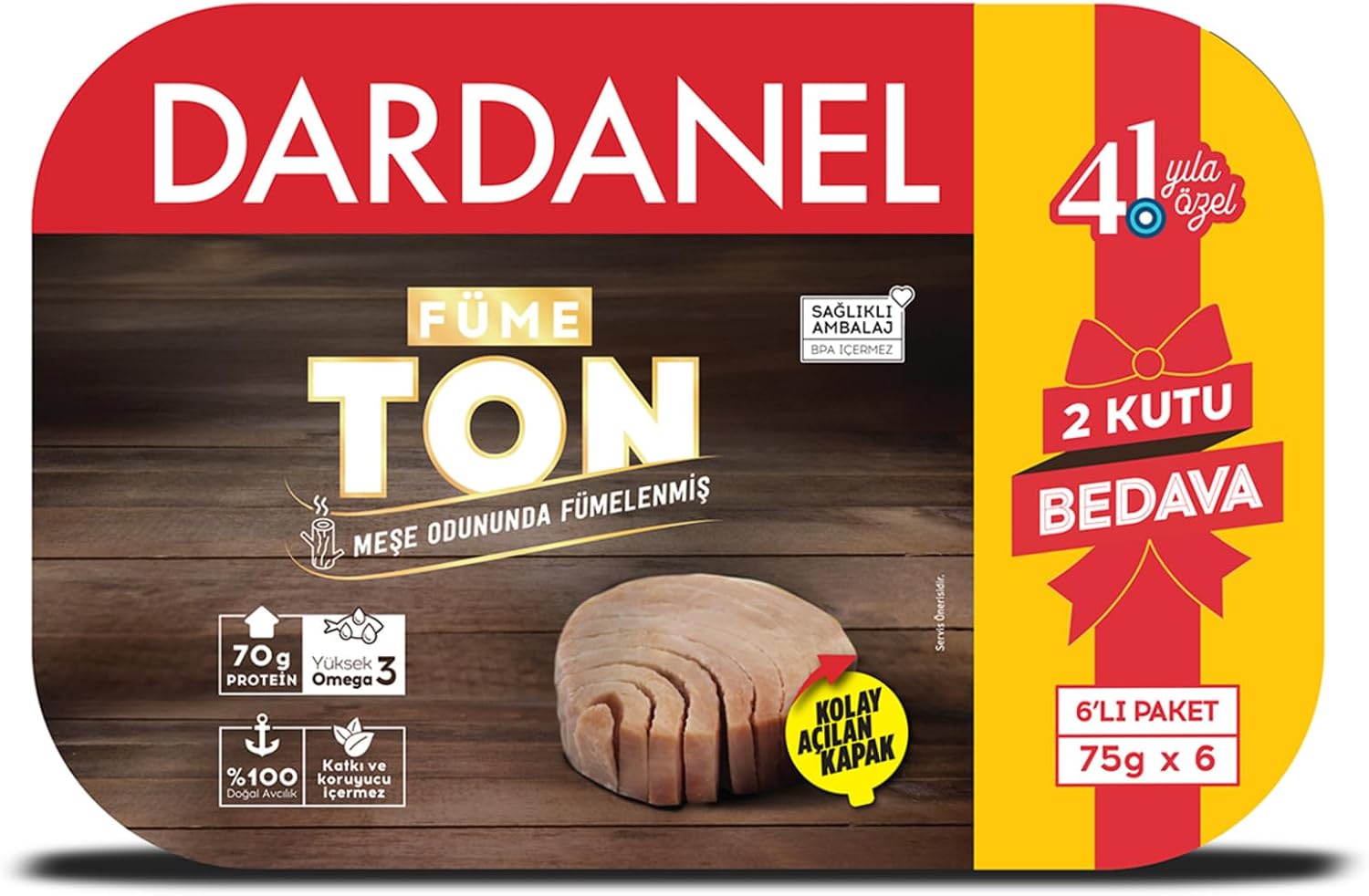 Dardanel Ayçiçek Yağlı Füme Ton Balığı 6 x 75 gr