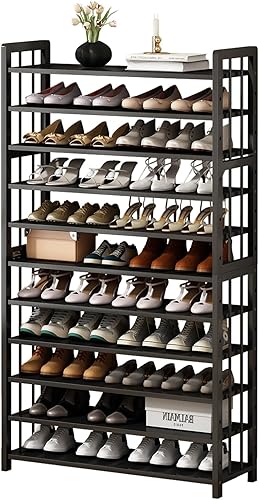 Miniatura 8 de Organizador de almacenamiento de zapatos de gran capacidad zapatero alto de 11 niveles con capacidad para 55-60 pares de zapatos, estante de zapatos