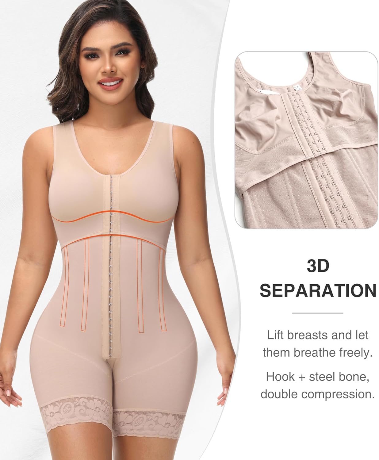 M MYODRESS Fajas Colombianas Moldeadoras Body Shaper Shaping Girdles Full Body Shapewear Post Surgery Compression Garment - Image 2