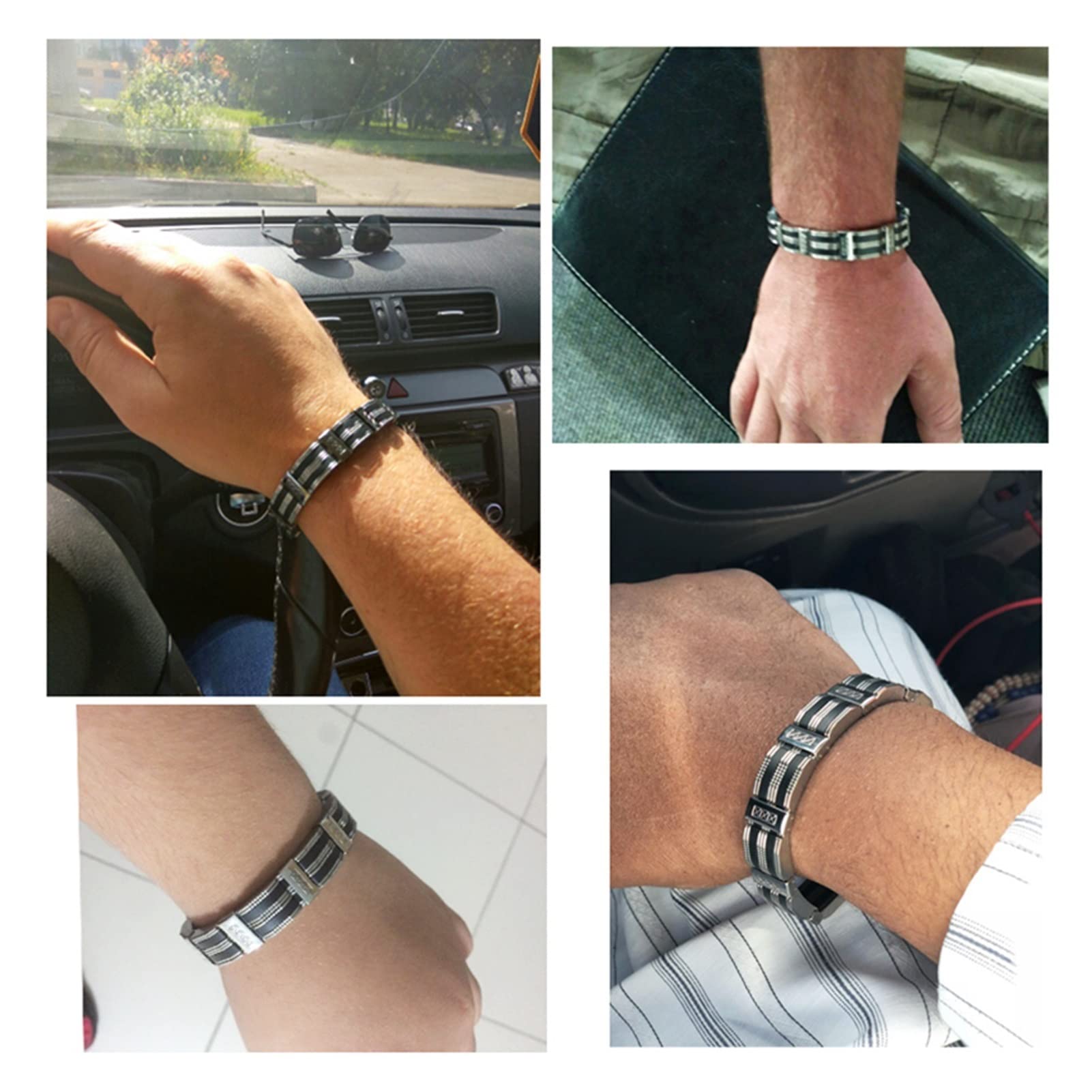 Cuero Pulsera de Acero Inoxidable Pulsera Masculina Brazalete Silicona Hombres Pulseras y Brazaletes Moda en la Cadena de Mano Joyería Ajustable Brazalete Brazalete
