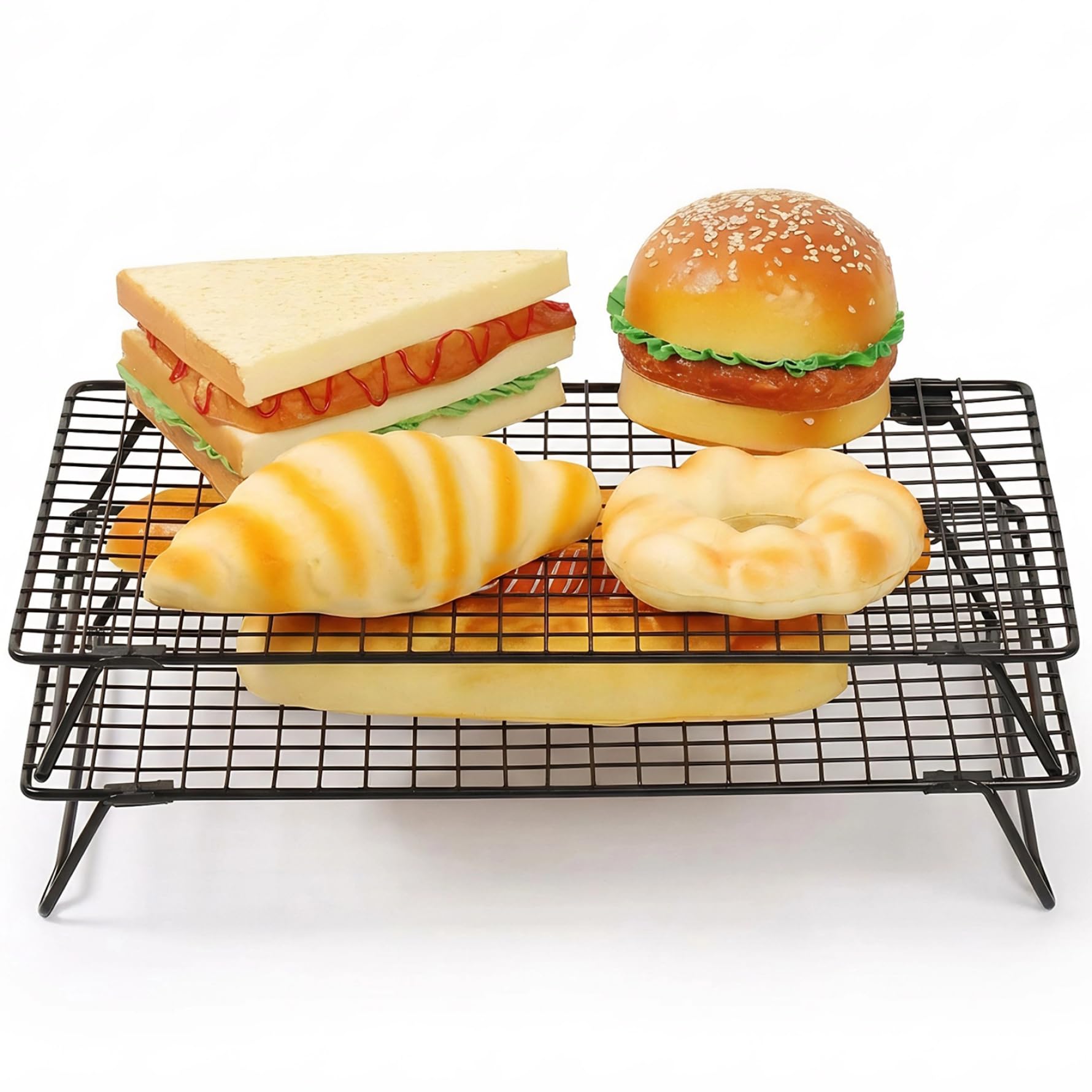 Grille de refroidissement cuisson pliante 17x11 pouces pour pâtisserie et grands rôtis