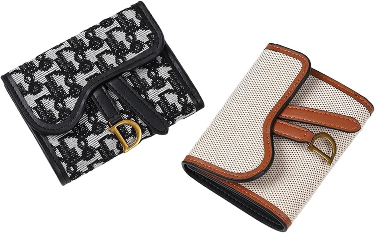 Retro Wallet Women's Long Large Capacity D-Buckle Multi Card Position Foreign Trade Functional Three Fold Handheld Bag(D)