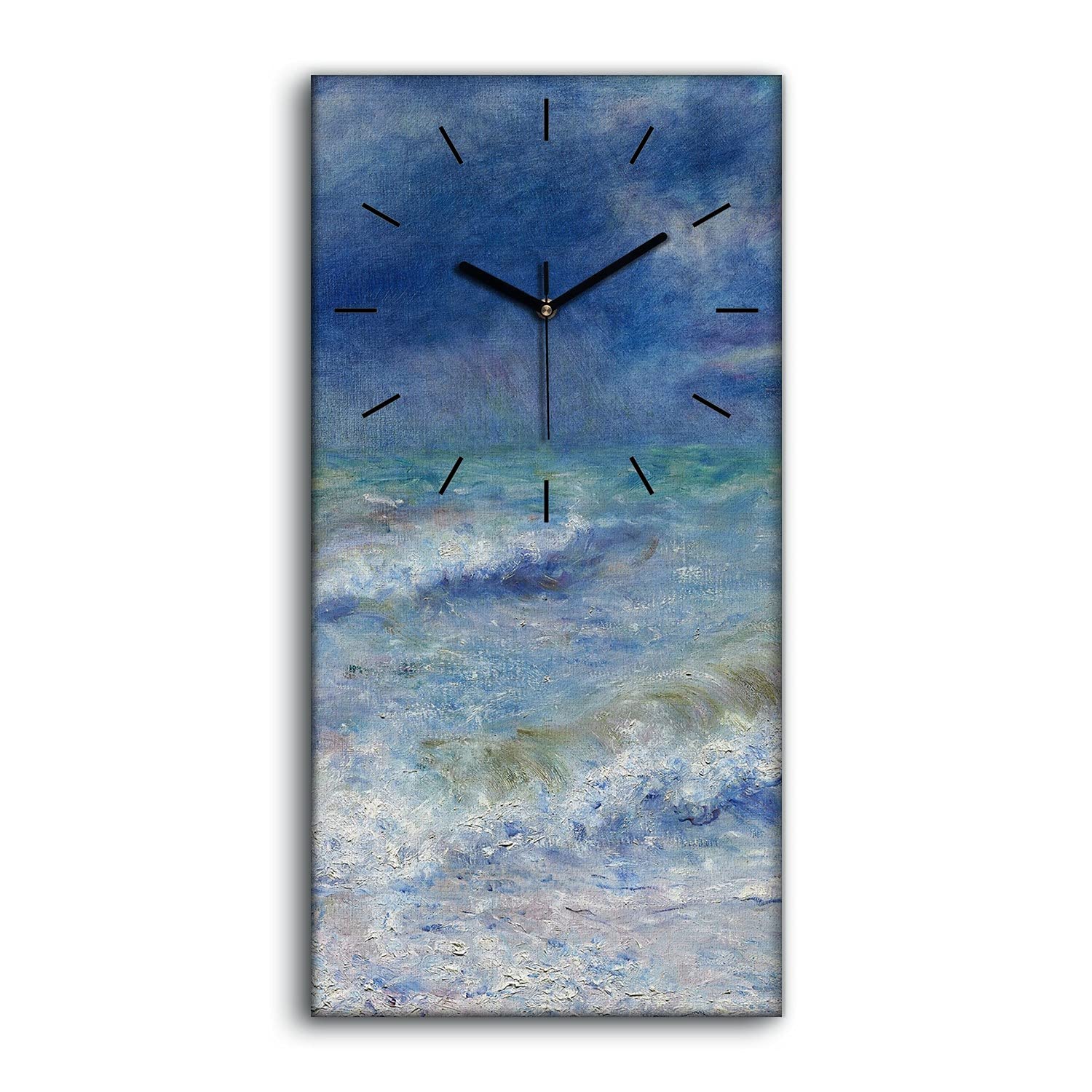 Horloge sur Toile silencieuse sans tic-tac 30x60cm pour dormir au calme
