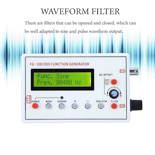 Miniatura 4 de FG-100 DDS - Generador de señal de función frecuencia sinusoidal de 1 HZ-500 KHz fuente de señal de contador medidor de salida sinusoidal cuadrado