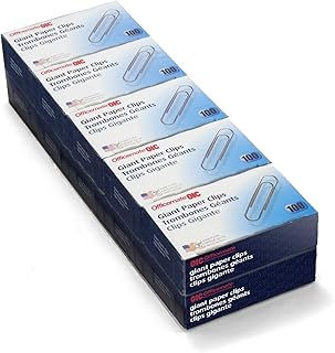 Officemate Giant Paper Clips, Pack of 10 Boxes of 100 Clips Each (1,000 Clips Total) (99914)