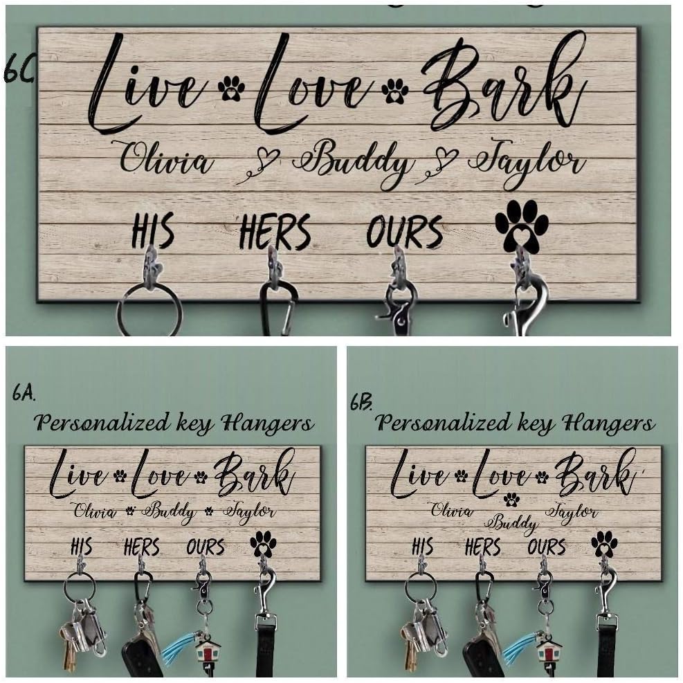 Personalized Key Holder Dog Leash Hanger for Wall Dog Lovers Gift Wall Key Rack Dog Lead Hook Housewarming Gift Wedding Gift Organizer hallway