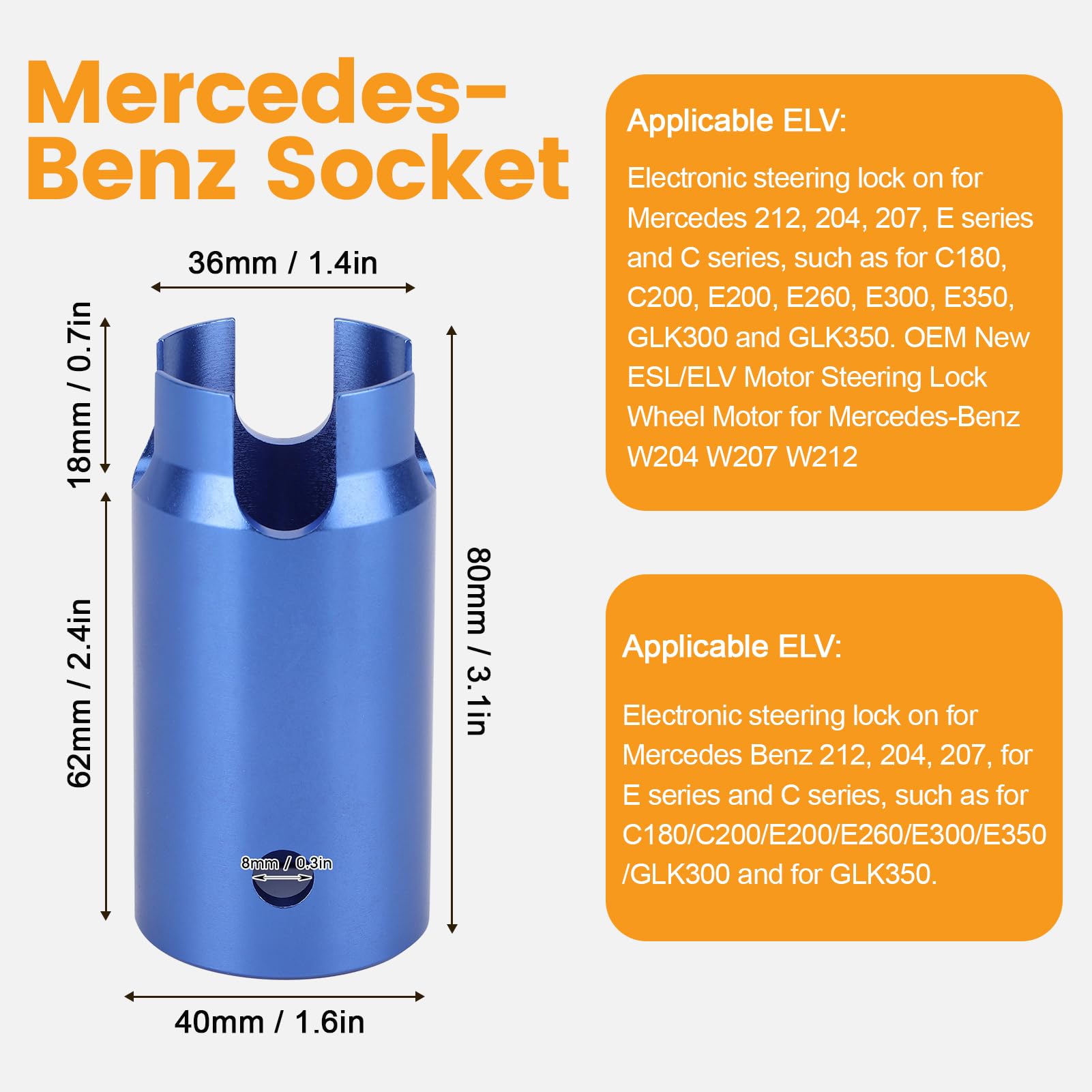 ELV Entriegelungswerkzeug Austausch defekter Sperrmotor | Elektronisches Lenkungsverriegelungssystem Reparatur Werkzeug Satz Montagehilfe für W204 W207 C-Klasse E-Klasse GLK 2006-2014