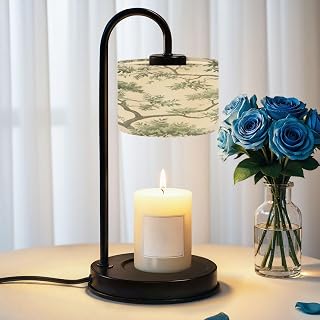 Candle Warmer Lamp with Timer Alder Branching Tree Limbs Various Leaf Types Subtle Shadowing Dimmable Wax Warmer with 4 Bulbs for Jar Candles Women Birthday Gifts House Warming New Home Decor