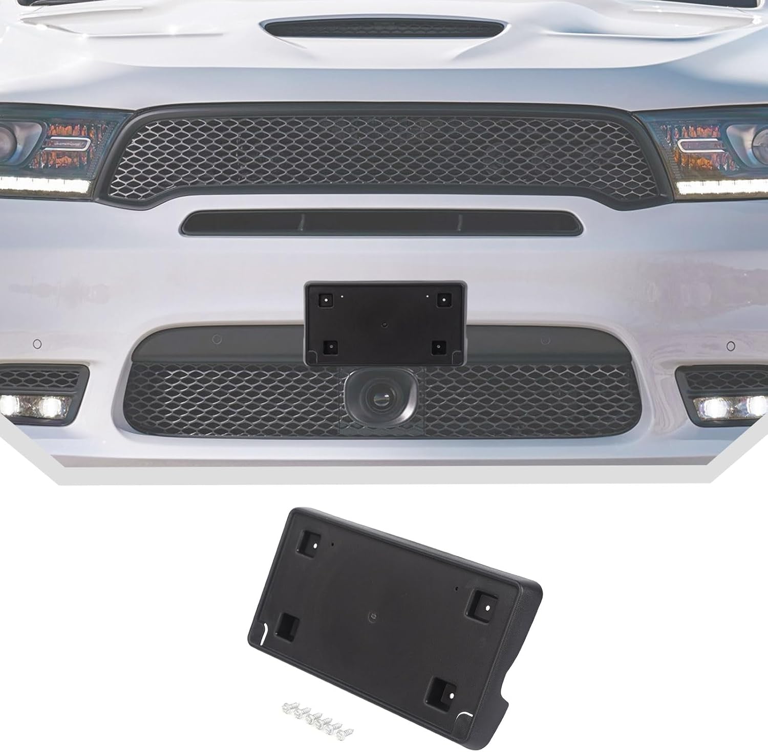 JeCar Front License Plate Frame Bracket Fit for 2018-2020 Dodge Durango License Plate Mount Holder (Black)