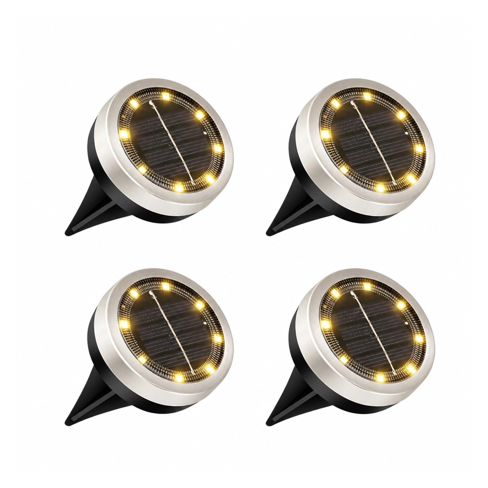 AMRTTWY In Ground Lights, Solar Lamp Ground Light 8LED(4pcs Warm White)