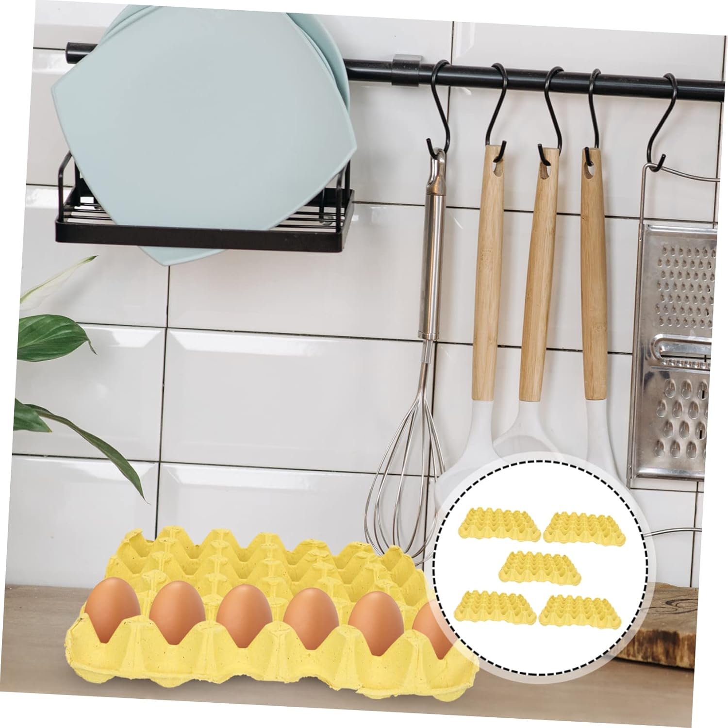 30-Compartment Egg Holder Tray Reusable Paper Pulp Egg Storage Multipurpose Kitchen Utensils for Household Use for Organization and Dining