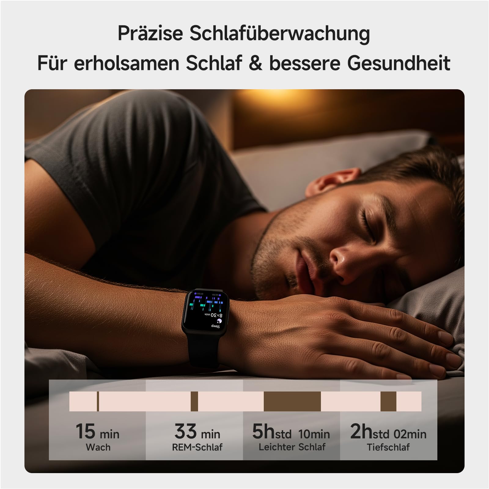 Smartwatch Damen, AMOLED 1,85" Smart Watch für iPhone/Samsung/Android(Telefonfunktion), Fitness Tracker mit integriertem Alexa, 110 Sportmodi, IP68 Wasserdicht, Pulsmesser Schlafmonitor, Schrittzähler
