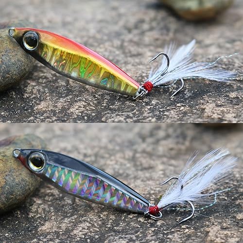Miniatura 8 de Sougayilang Jigs - Señuelos de pesca, cucharas de metal para hundir, micro cebo de jigging
