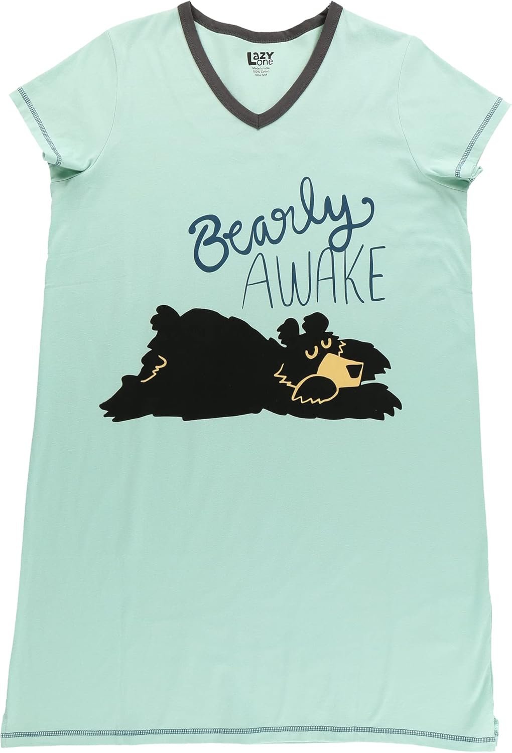 Lazy One Women's Nightgown, Funny V-Neck Sleep Shirt for Women, Bear & Moose Pajama Shirts - Image 3