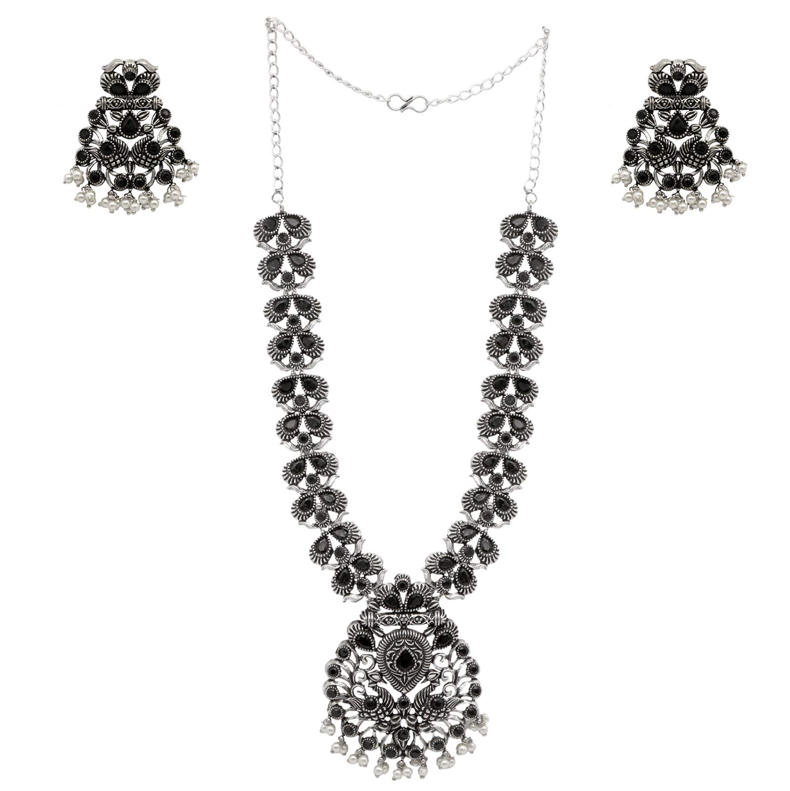 TEEJH Vaidehi Black Stone Necklace Set For Women (B08X6XPP4H) Amazon Price History, Amazon Price Tracker