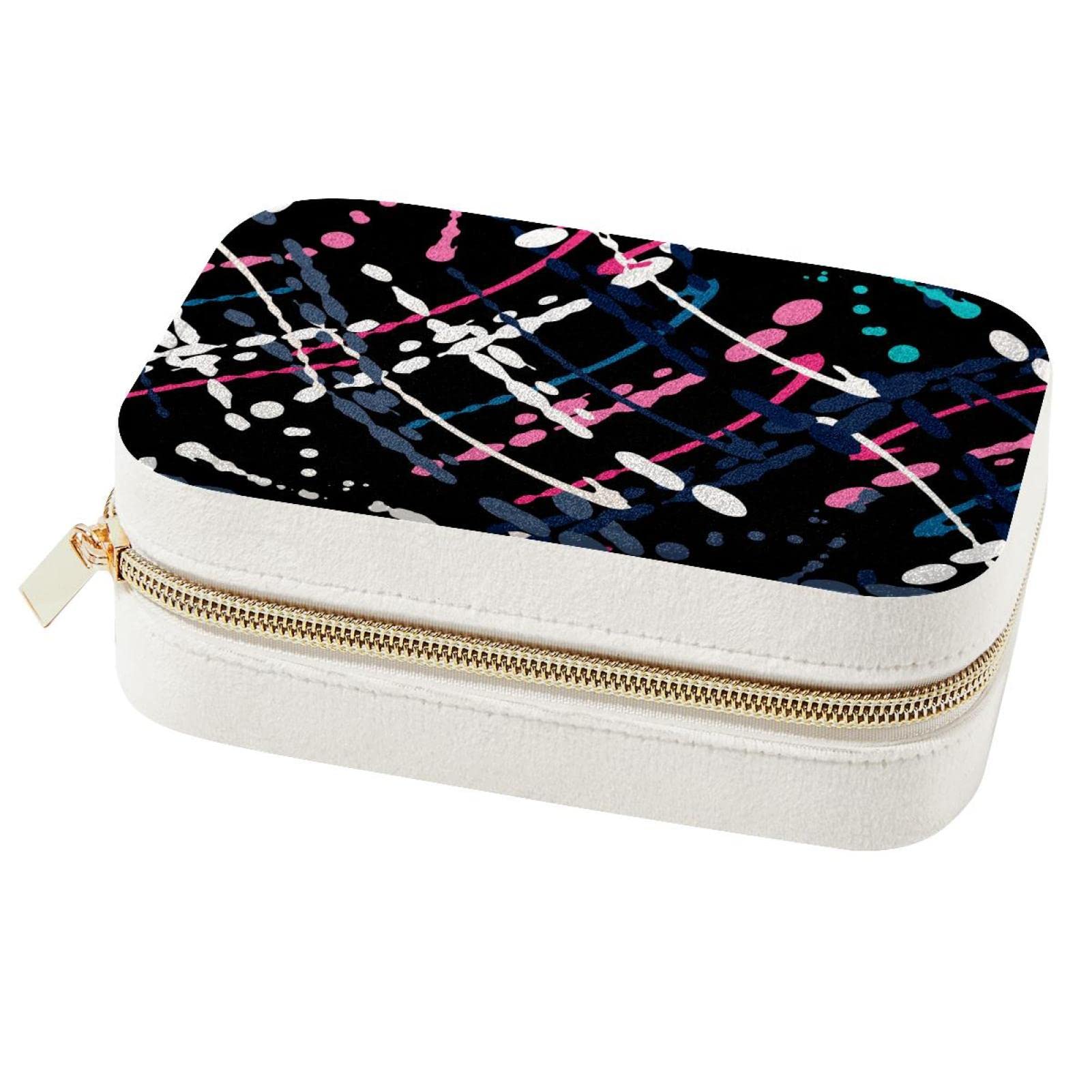 Boîte à bijoux de voyage portable pour boucles d'oreilles et bagues, rangement compact filles
