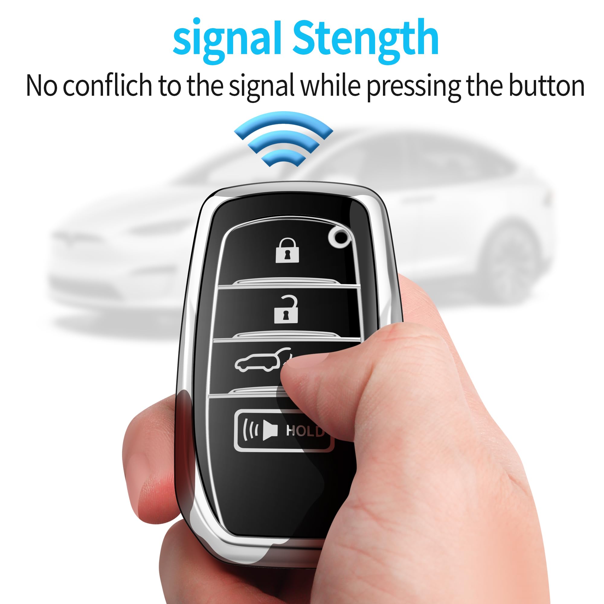 Tukellen For Toyota Key Fob Cover Soft TPU Full Protection Key Case