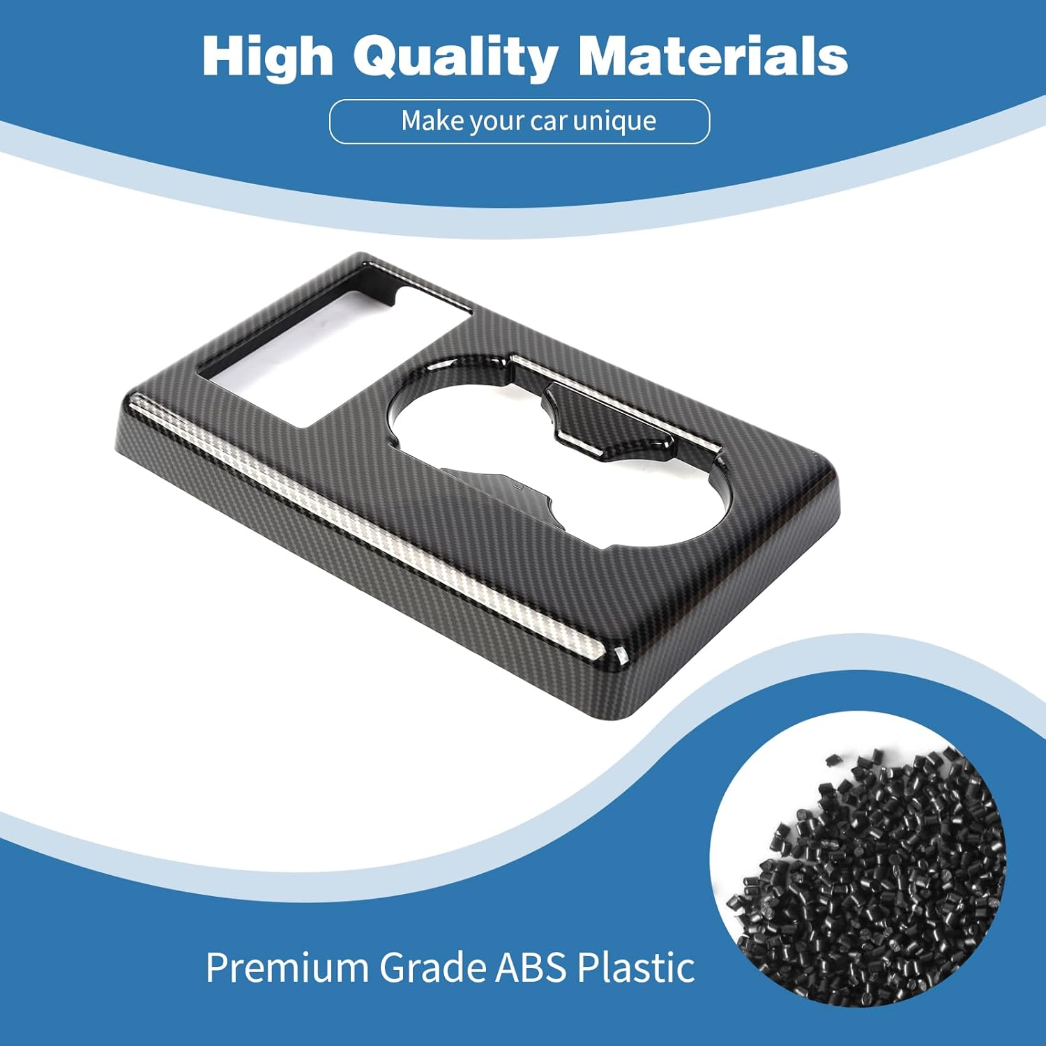 for F250 Center Console Armrest Cup Holder Panel Cover Trim Fit for 2015-2020 Ford F250 F350 F450 F550 Carbon Fiber Interior Accessories