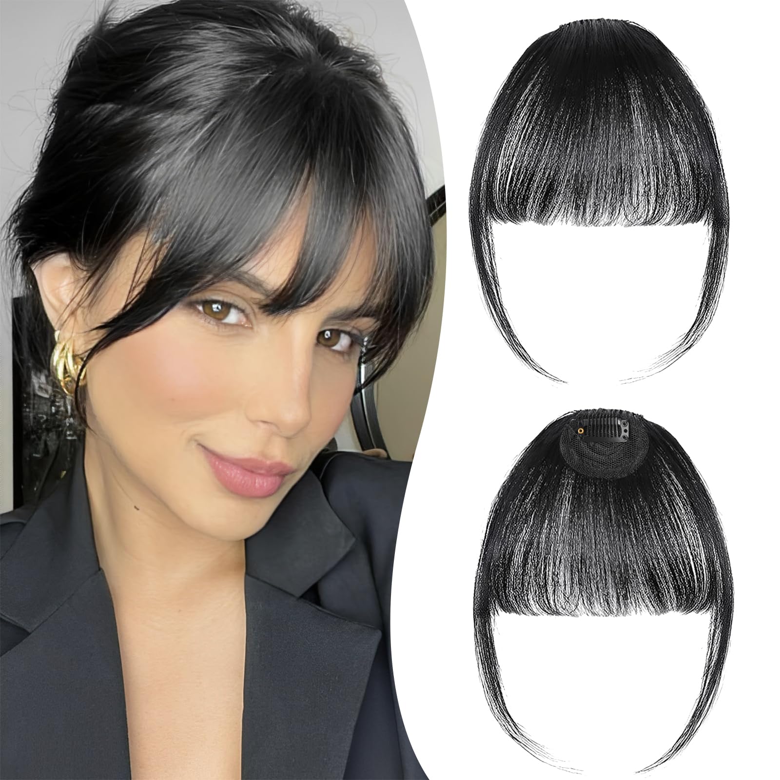 Mtuihfo Clip in Fringe, Fringe Clip in Hair Air Bangs