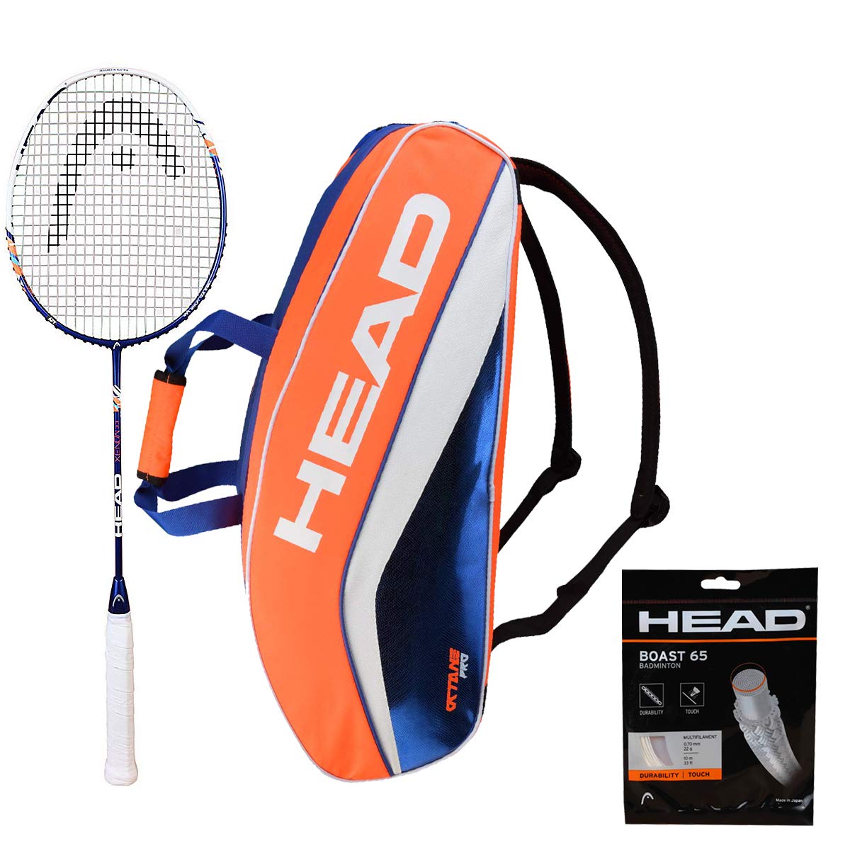 HEAD Xenon 3.3 Badminton Racket with KITBAG Octane PRO and Boast 65 Badminton String White-image-18