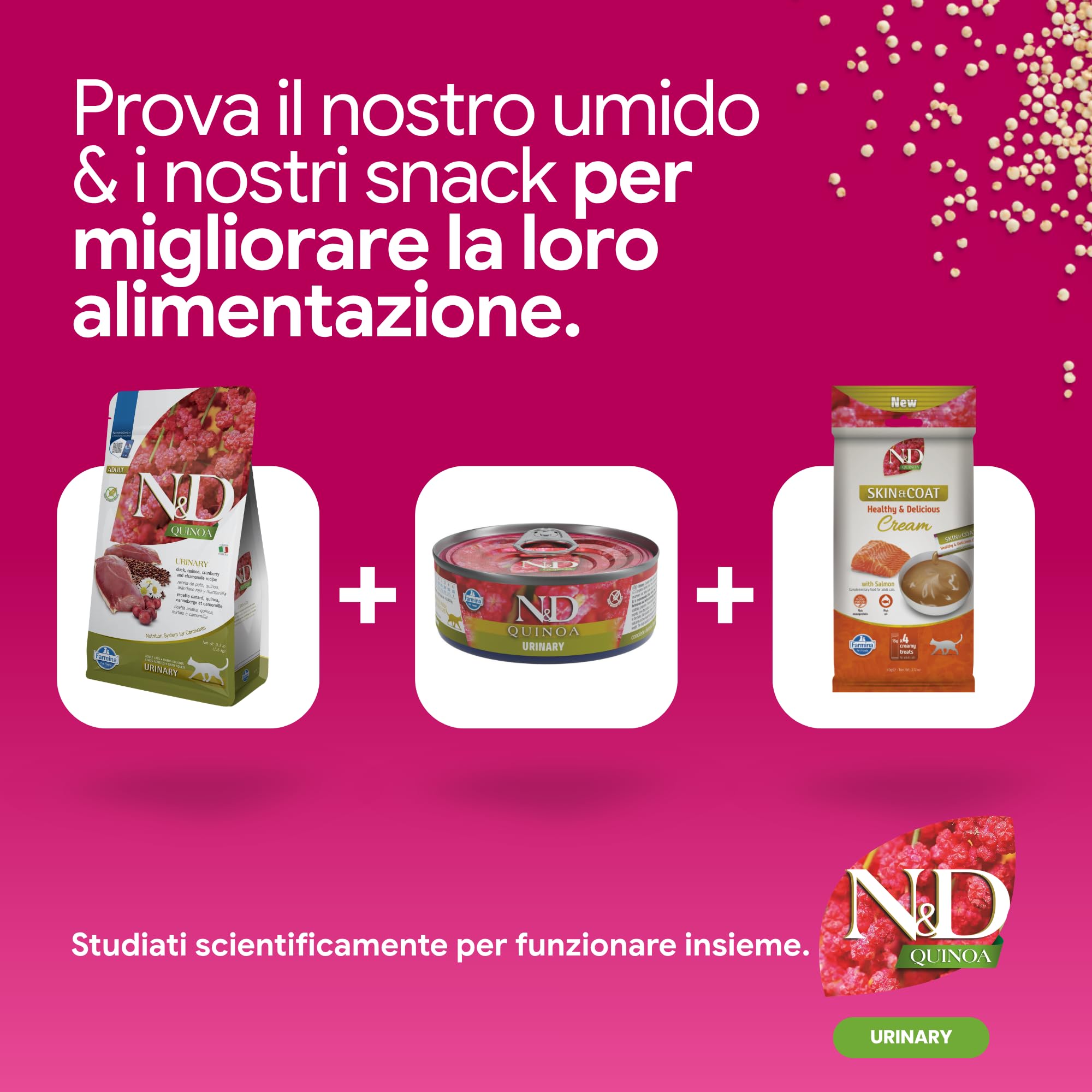 Farmina, N&D Quinoa Urinary, Anatra, Mirtilli & Camomilla, Gatto Adult, 5kg