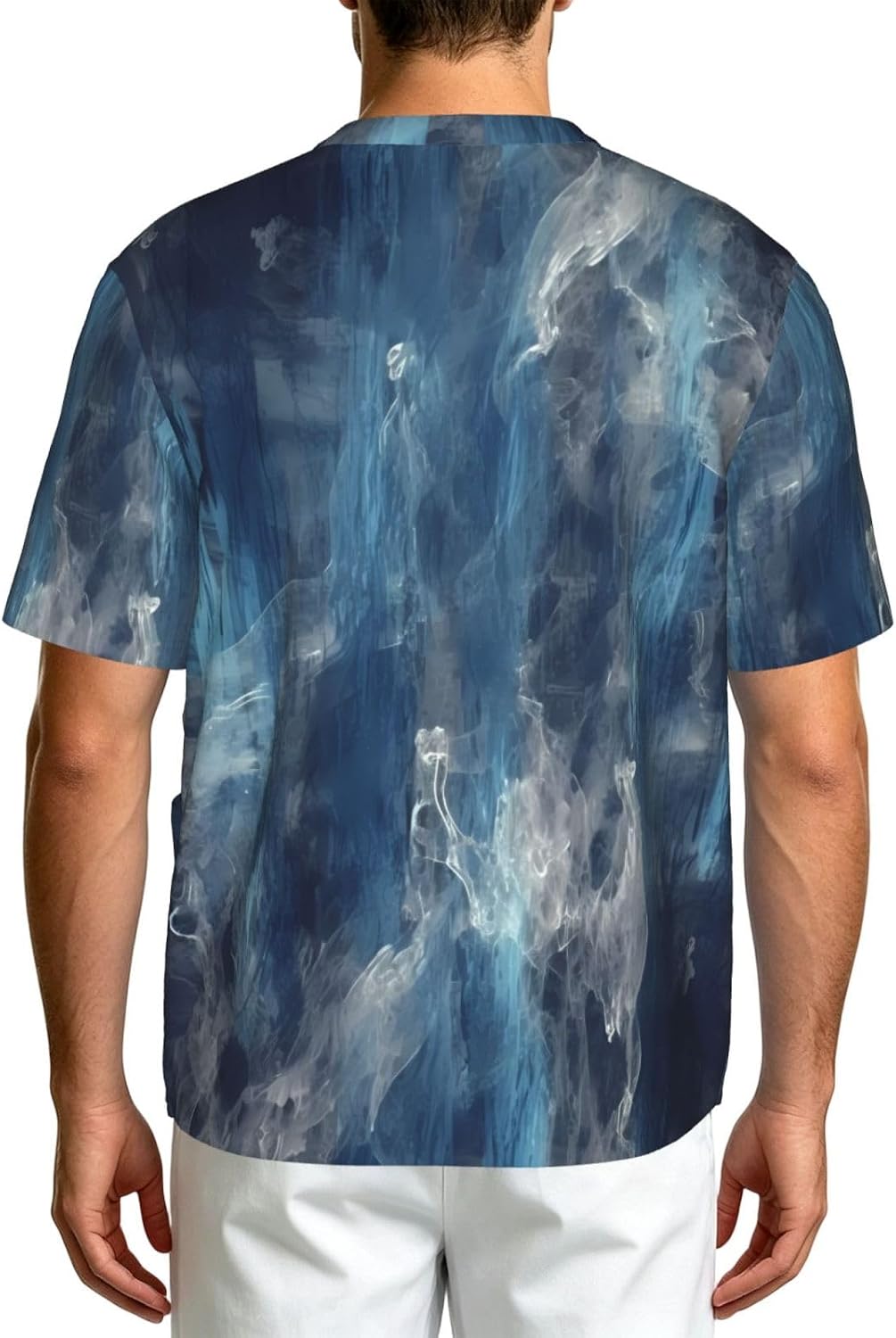 Professional Scrub Tops for Men, Classic V-Neck Workwear with 3 Pockets