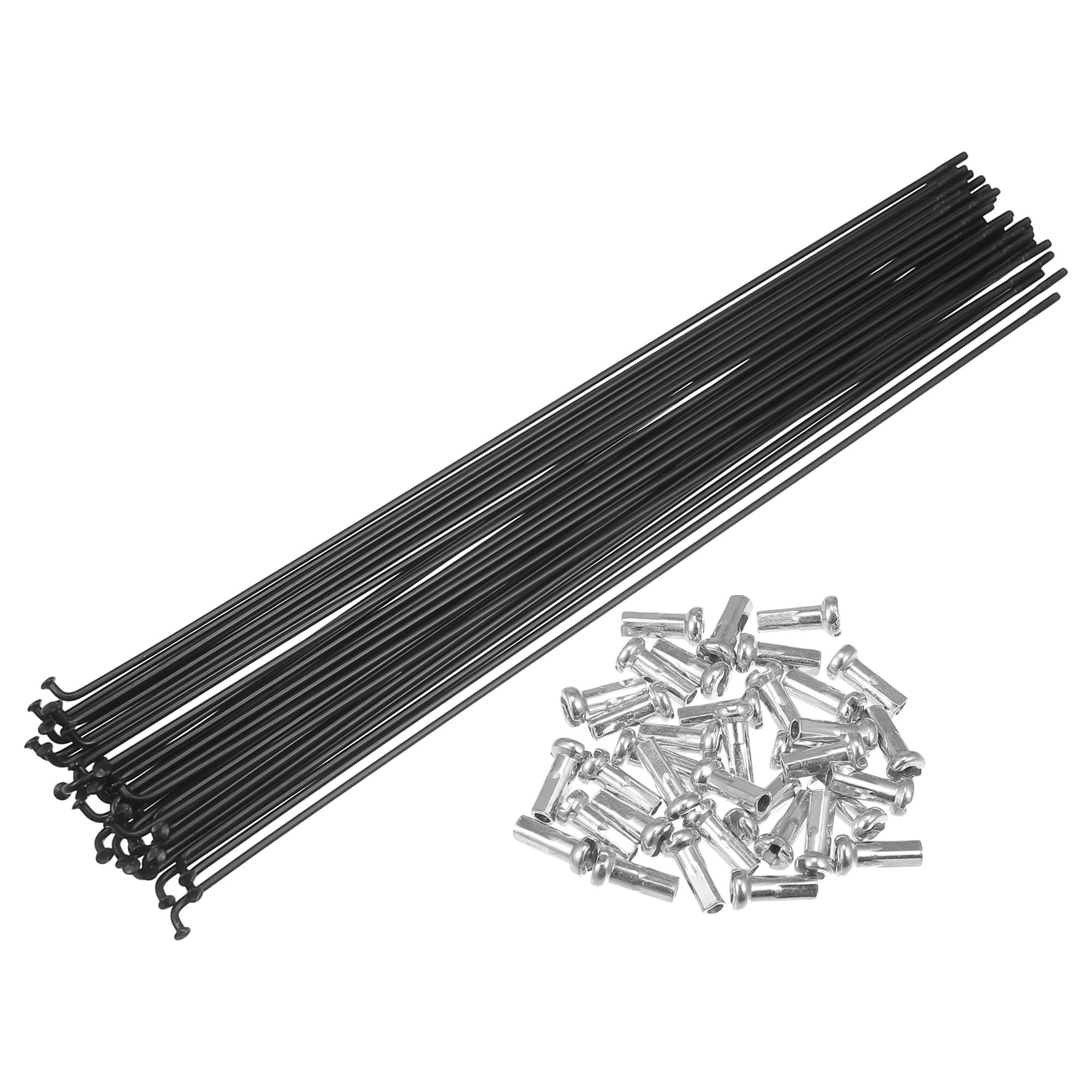 X AUTOHAUX 36pcs Bicycle Carbon Steel Spokes 14G 248mm with Nipples Black