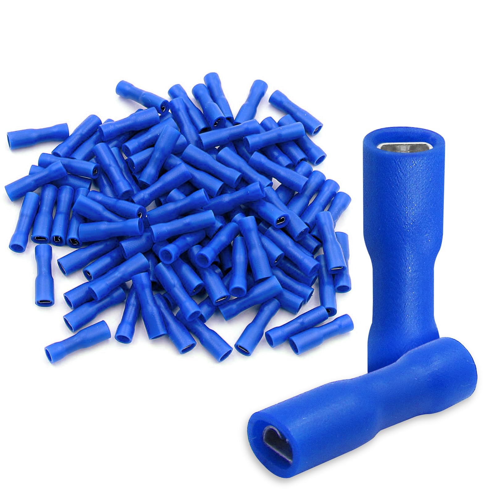 Baomain Lot de 1 000 connecteurs de fil électriques isolés femelles Bleu 0,3 cm 16-14 AWG 2,8 x 0,5 mm