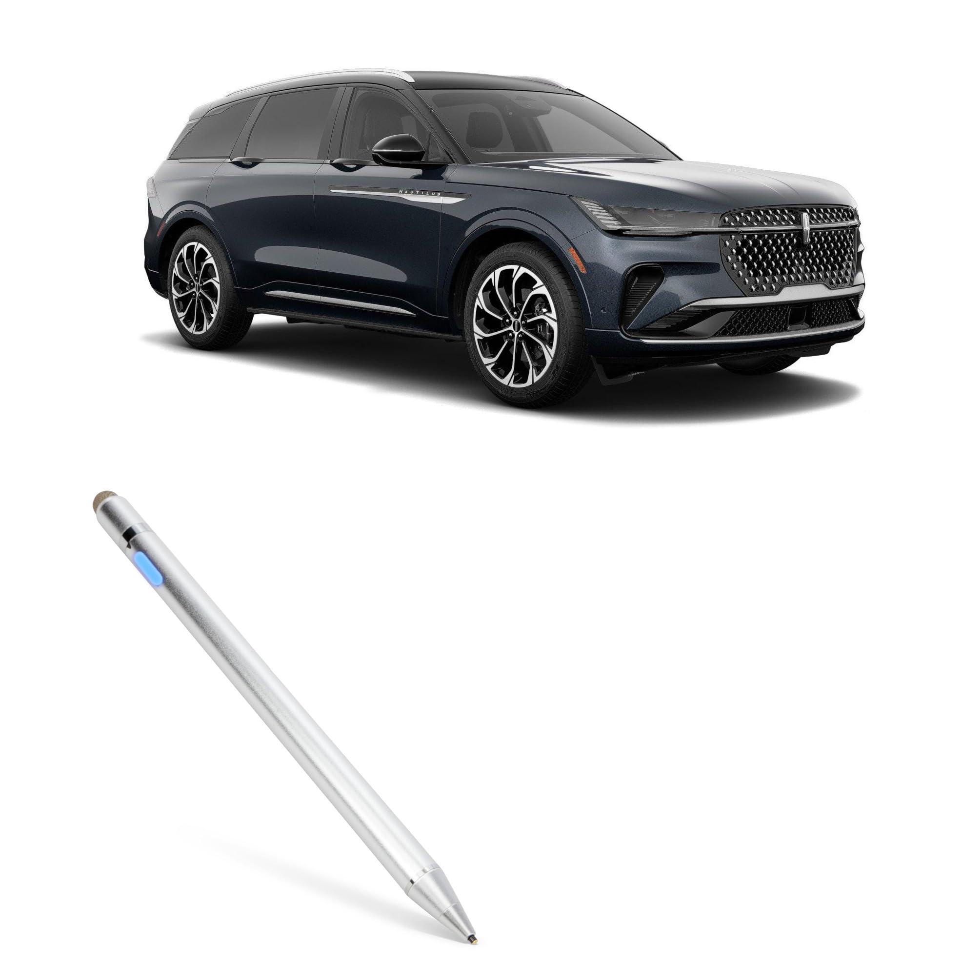 BoxWave Stylus Pen Compatible with Lincoln 2024 Nautilus Display (13.2 in) - AccuPoint Active Stylus, Electronic Stylus with Ultra Fine Tip - Metallic Silver