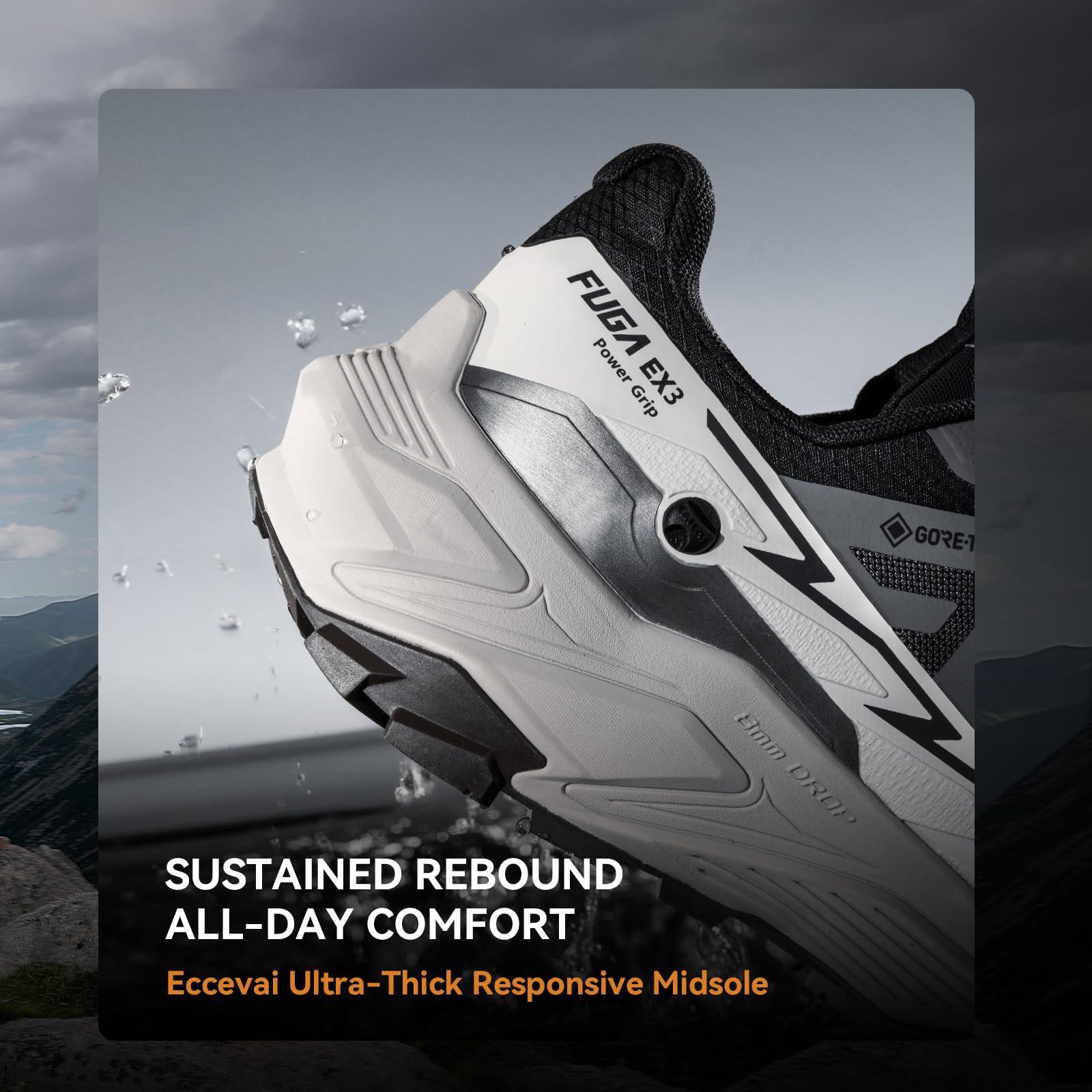 KAILAS Zapatillas de correr para hombre FUGA EX3 GTX resistentes al agua, ligeras, transpirables, para correr, senderismo, etc