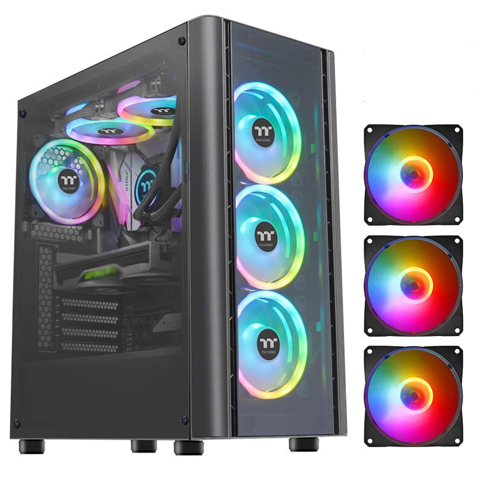 Amazon.co.jp: ゲーミングPCケース 3つのRGBファンを備えたフルタワー