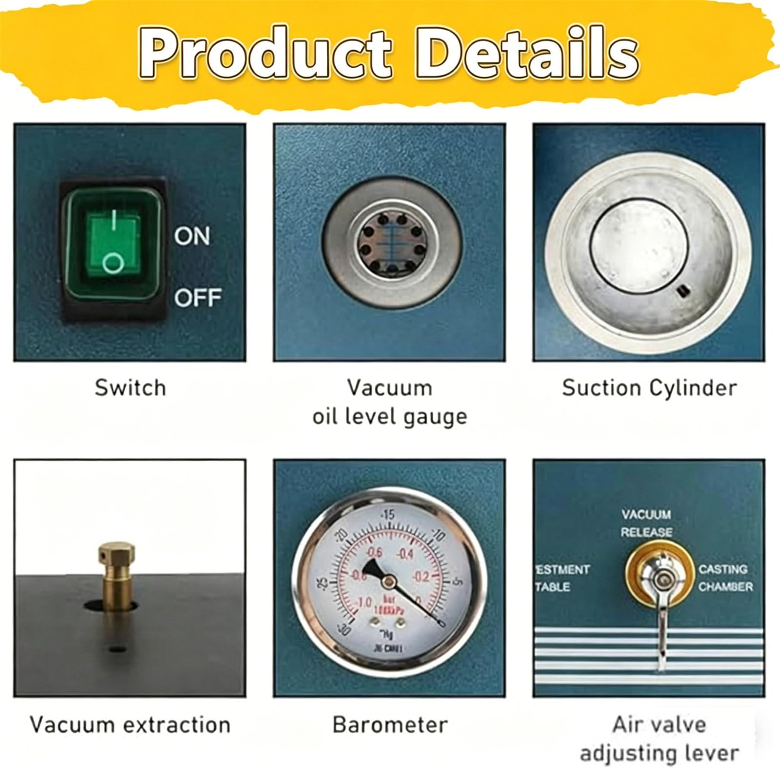 Máquina de fundición al vacío, Horno de fusión de Oro con Pantalla Digital de 2 litros y Tapa de vacío, máquina de Soldadura de joyería para el procesamiento de moldes.