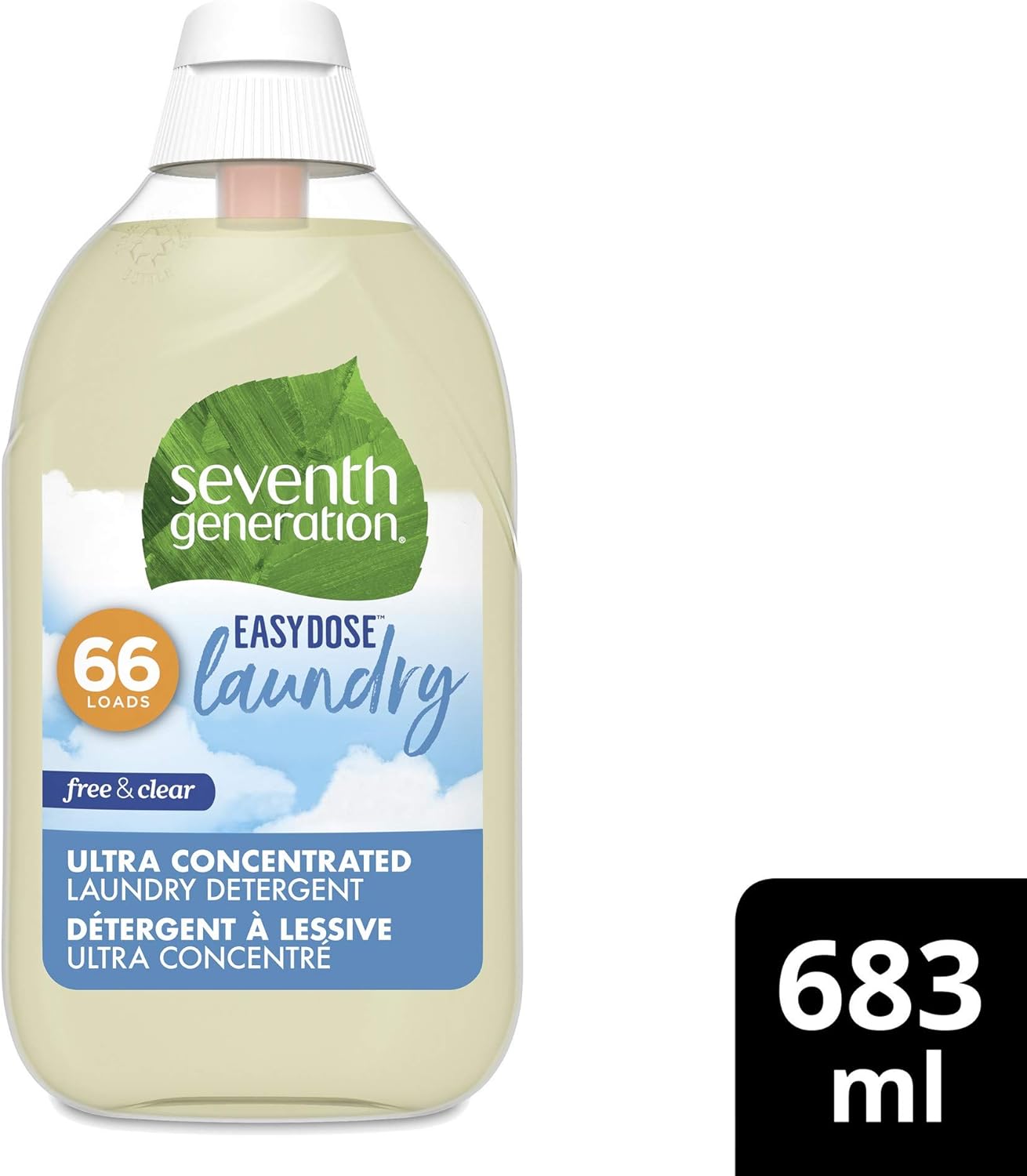 Seventh Generation Easy Dose Laundry Concentrated Liquid Detergent, Free & Clear, 23.1 Fl Oz (Pack of 6) - Image 3