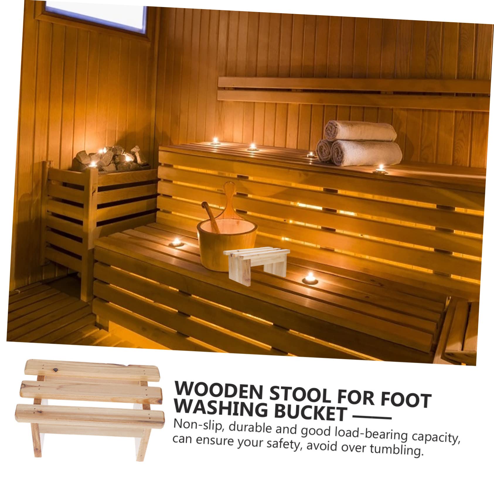 Tabouret de bain en bois chaise repose-pieds seau de bain