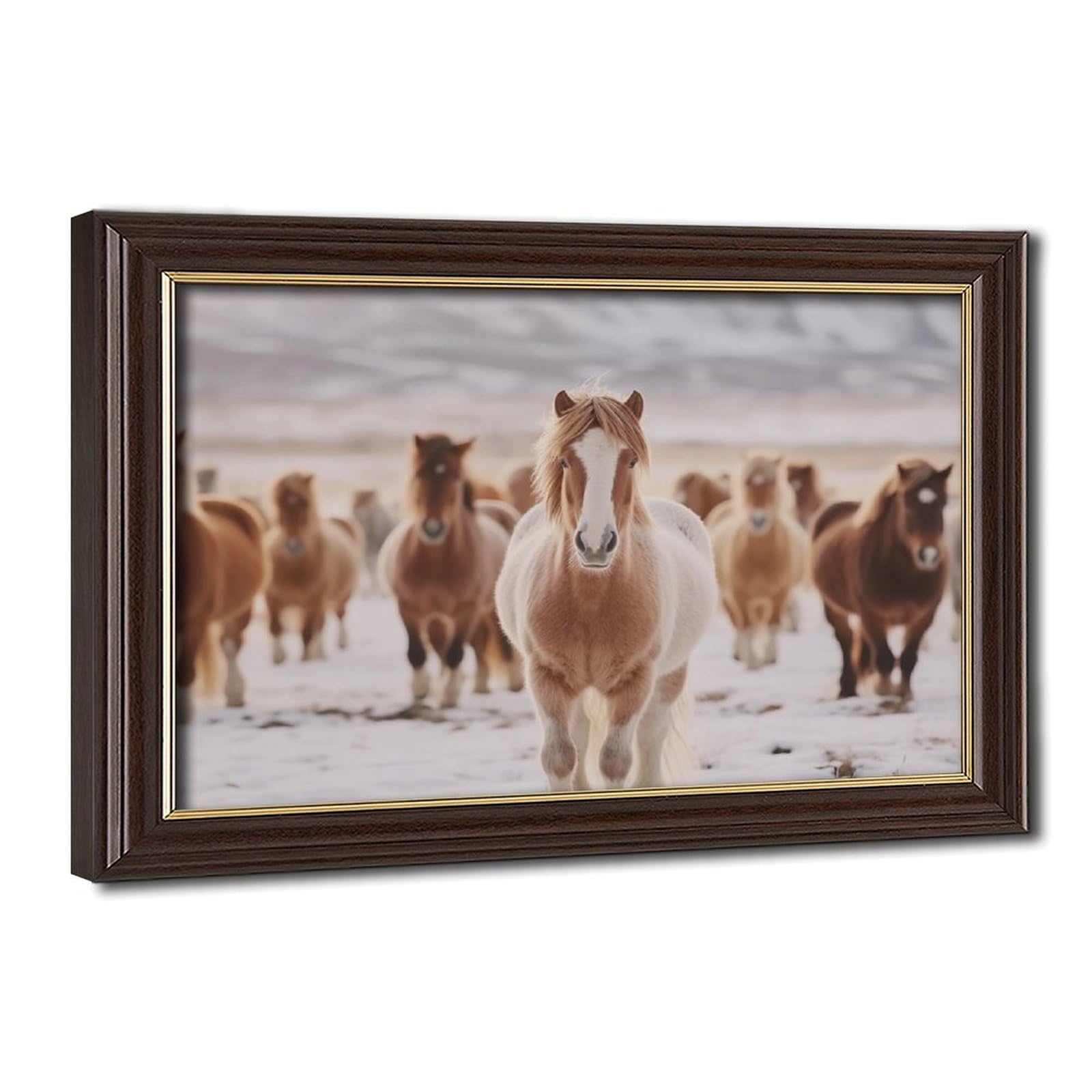 Bareronor Wild Horse Herd Poster (2) Canvas Poster Bedroom Decor Landscape Office Room Decor Gift 16" L X 24" W