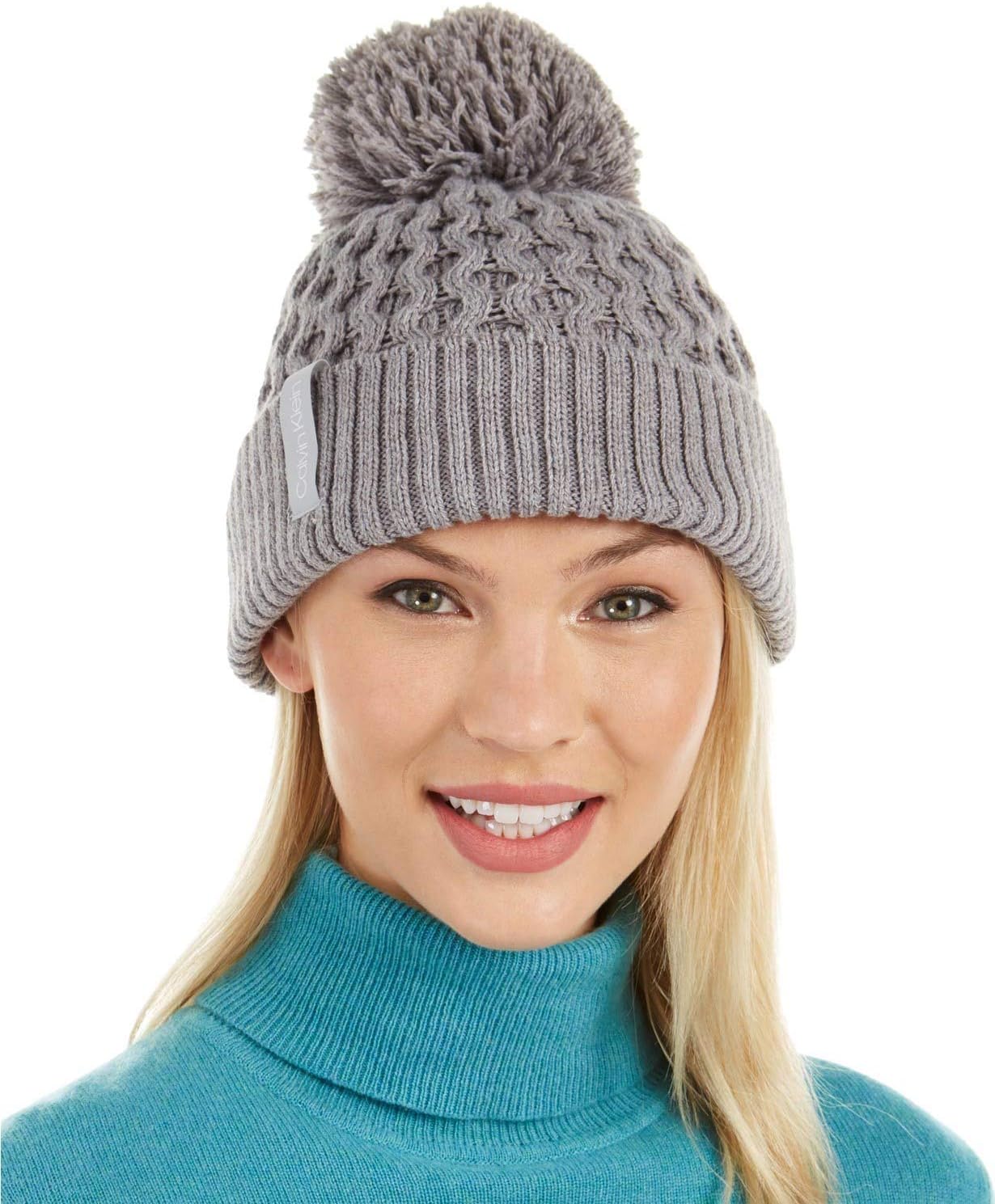 Calvin Klein Solid Cable Beanie Heather Mid Grey One Size