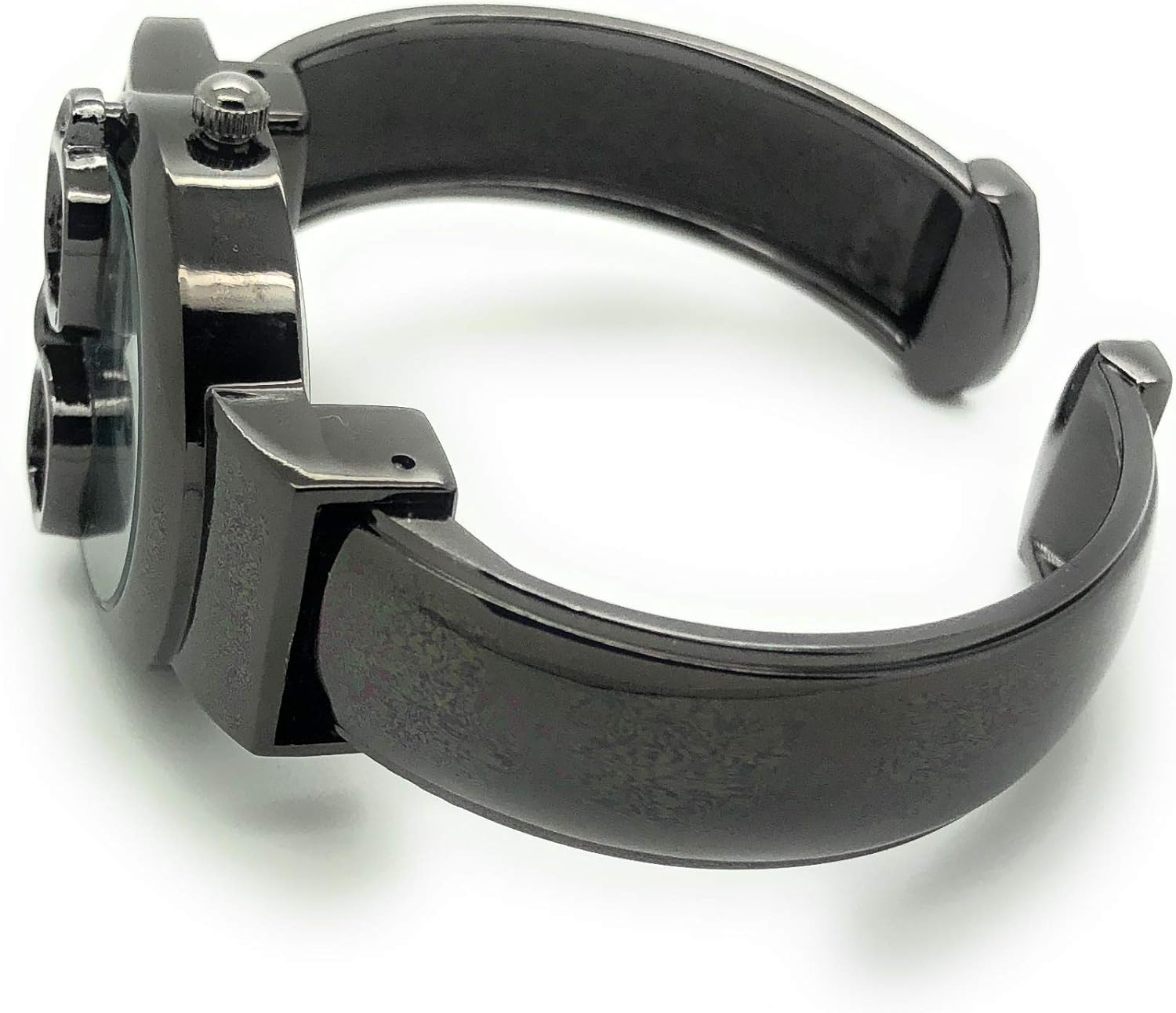 Ladies Silly Kitty Cat Glasses Elegant Metal Bangle Cuff Fashion Watch